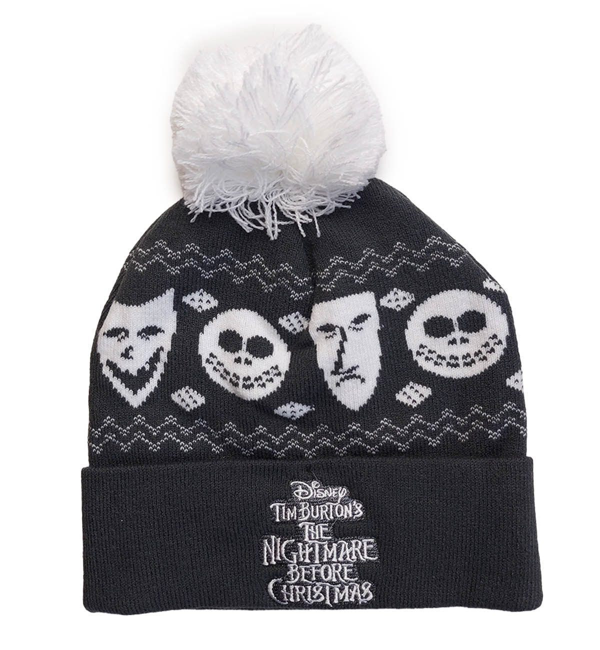 The Nightmare Before Christmas Bommelmütze Snow Misfits Pom Beanie Strick Bommelmütze
