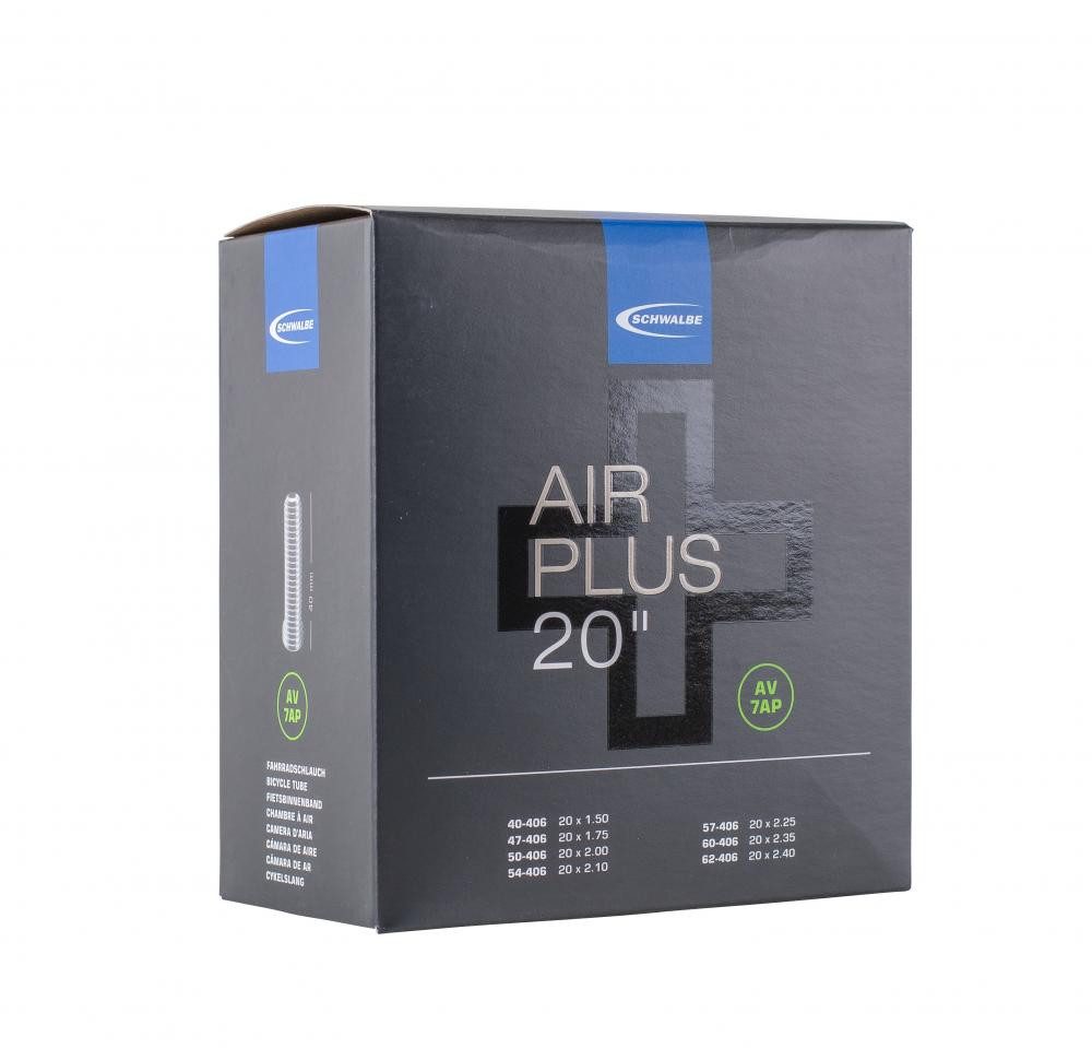 Fahrradschlauch Schwalbe Schlauch AV7AP Air Plus 20x1.50-2.40 Zoll 40/62-406 AV 40mm