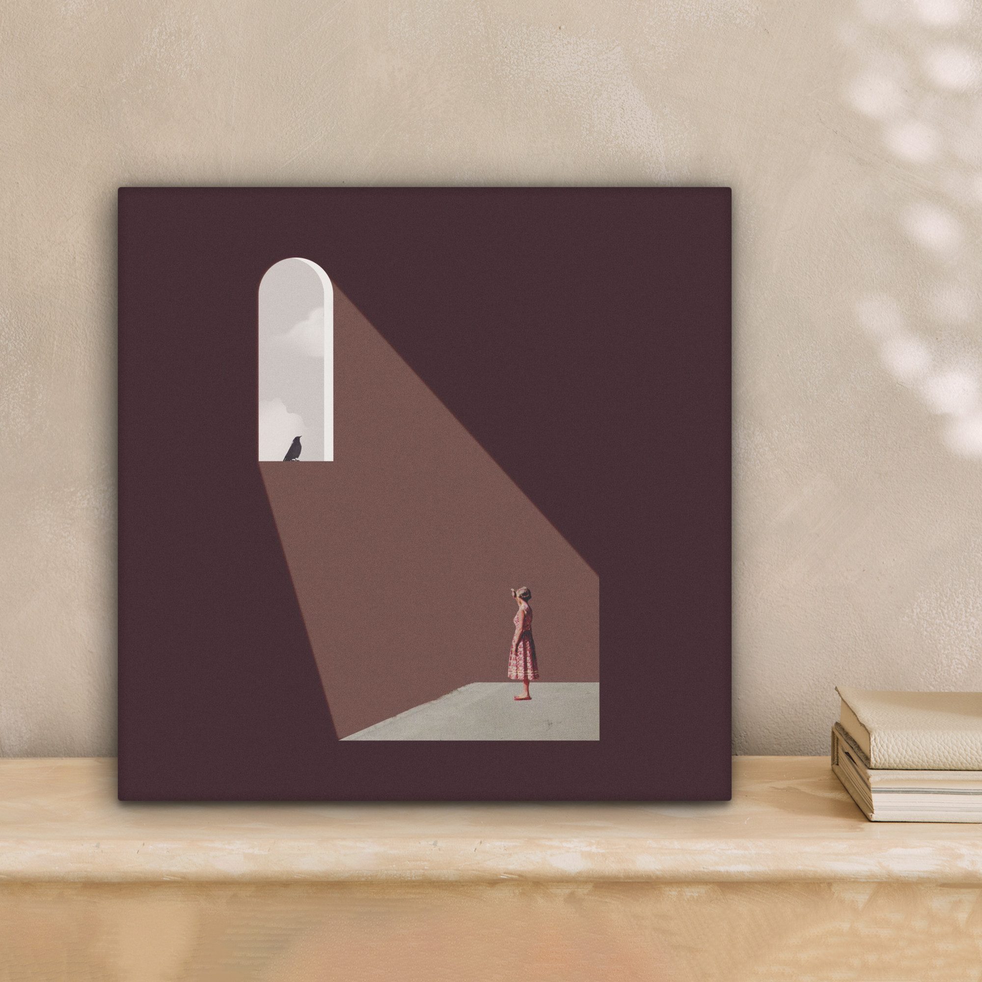 OneMillionCanvasses® Leinwandbild Mädchen - Vogel - günstig online kaufen