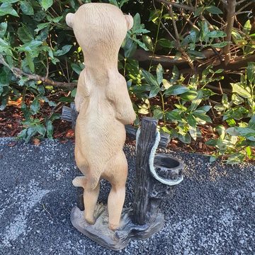 Aspinaworld Gartenfigur Gartenfigur Erdmännchen Figur steht am Zaun 60 cm