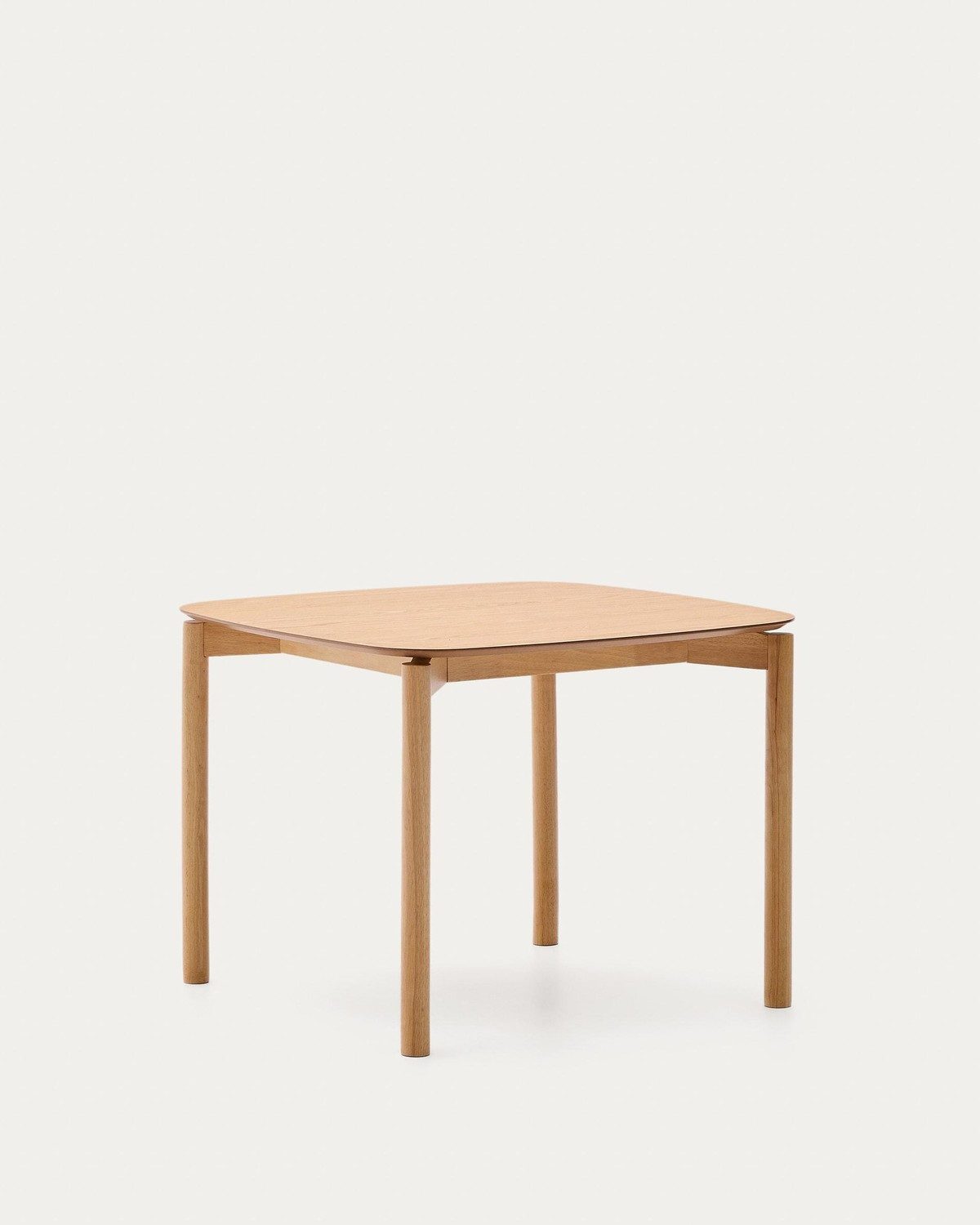 Natur24 Esstisch Indara Tisch 100 x 100 x 75 cm Gummibaumholz MDF Eschenholzfurnier