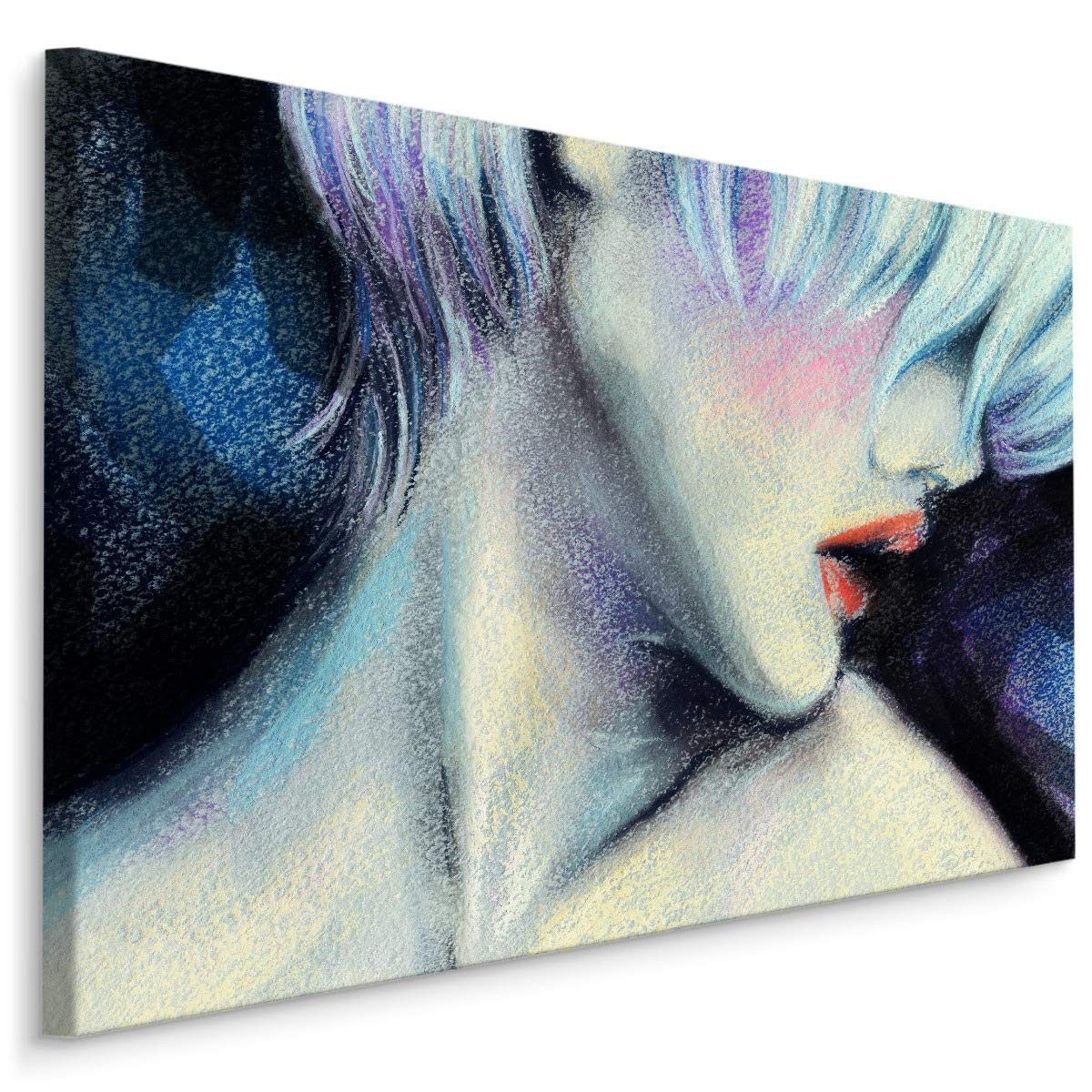 Muralo Leinwandbild Menschen – Leinwandbild Wandbild Kunstdruck Wohnzimmer, Frau (1 St), Porträt – Frau – Mensch, 30 x 20 cm, aufhängefertig