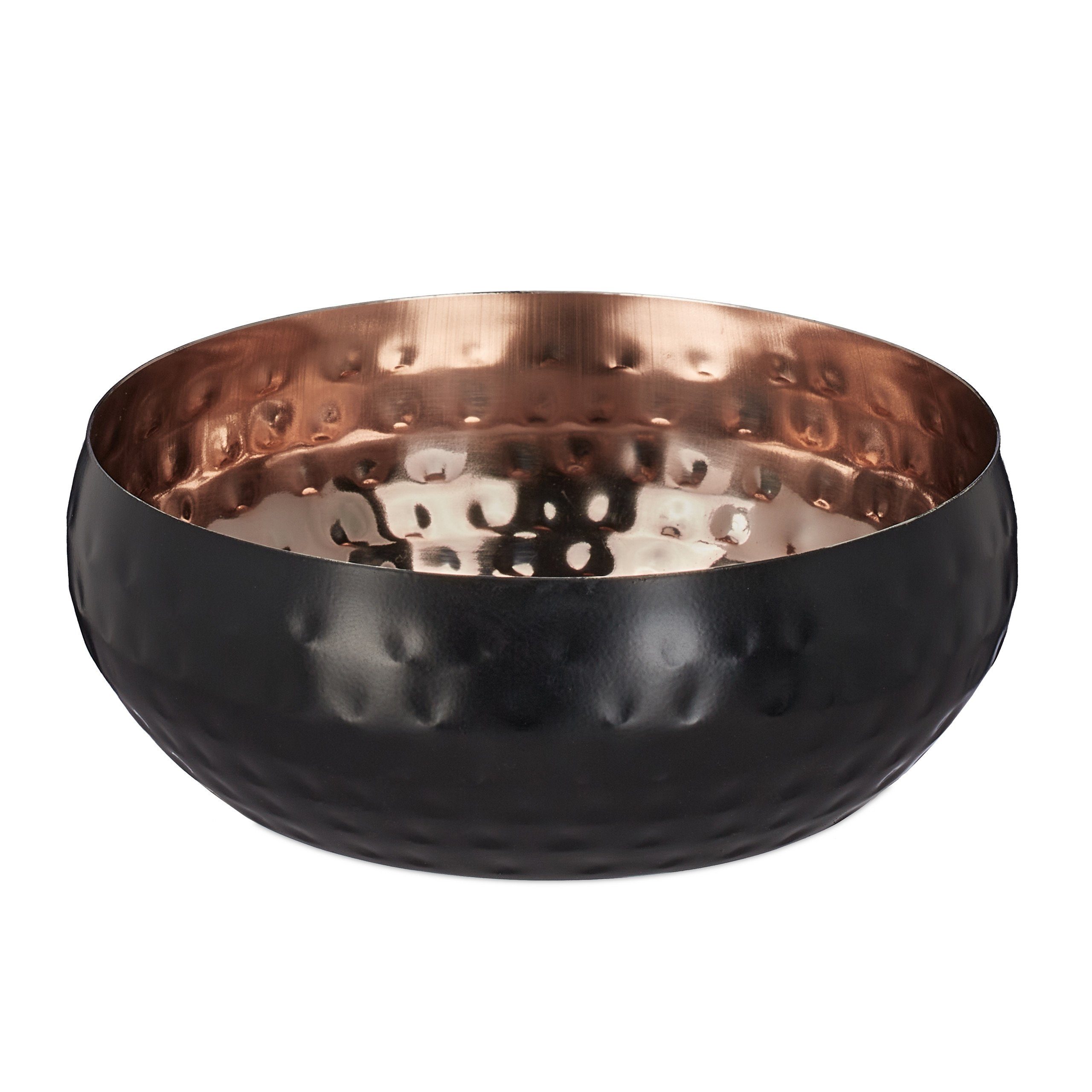 relaxdays Servierschüssel 2 x Servierschüssel gehämmert - Ø 13 cm, Edelstahl