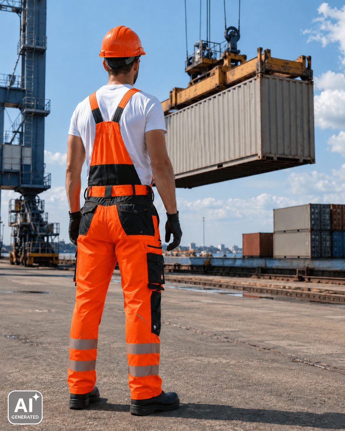 Engelbert Strauss Arbeitslatzhose Strauss Warnschutz-Latzhose e.s.motion Herren warnorange/anthrazit mit elastischem Bund, dehnbarer Rückenpartie