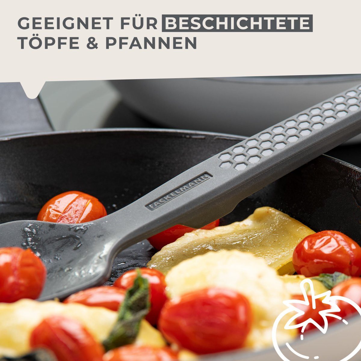 FACKELMANN Servierlöffel Servierlöffel, Küchenhelfer, Kochlöffel, Silikonlöffel, Pfannenlöffel