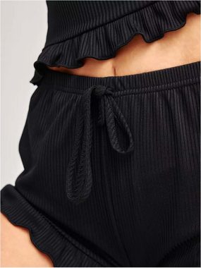 KIKI Relaxanzug Damen Pyjama Sommer 2 Teiler Tank Top + Shorts Sexy Homewear-Sets