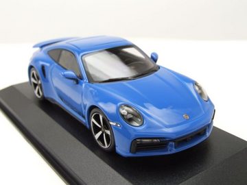 Minichamps Modellauto Porsche 911 (992) Turbo S 2020 blau Modellauto 1:43 Minichamps, Maßstab 1:43