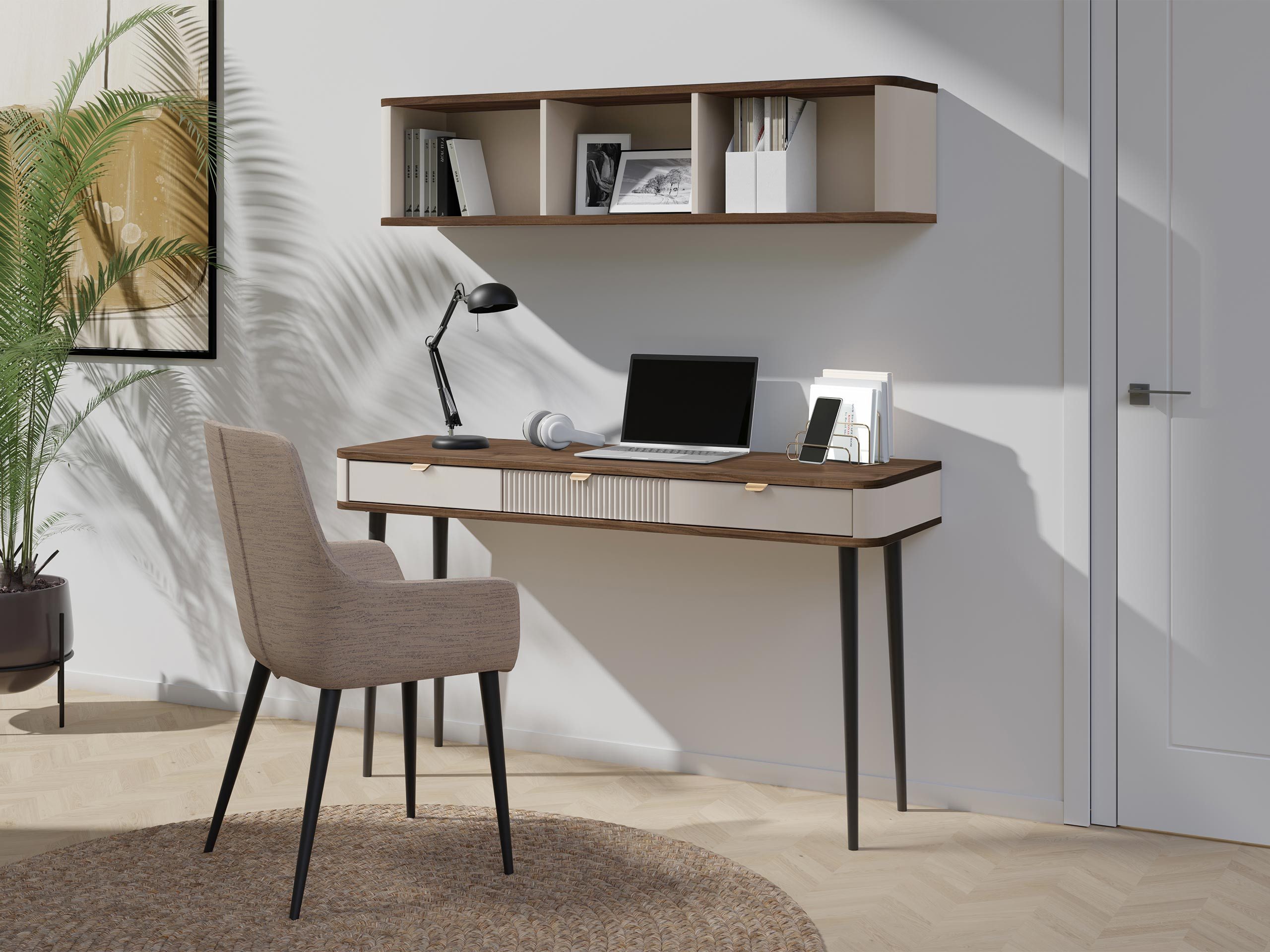 MIRJAN24 Wohnzimmer-Set Marly IV, (2er-Set, Konsolentisch, Wandregal), Metallbeine und Metallgriffe