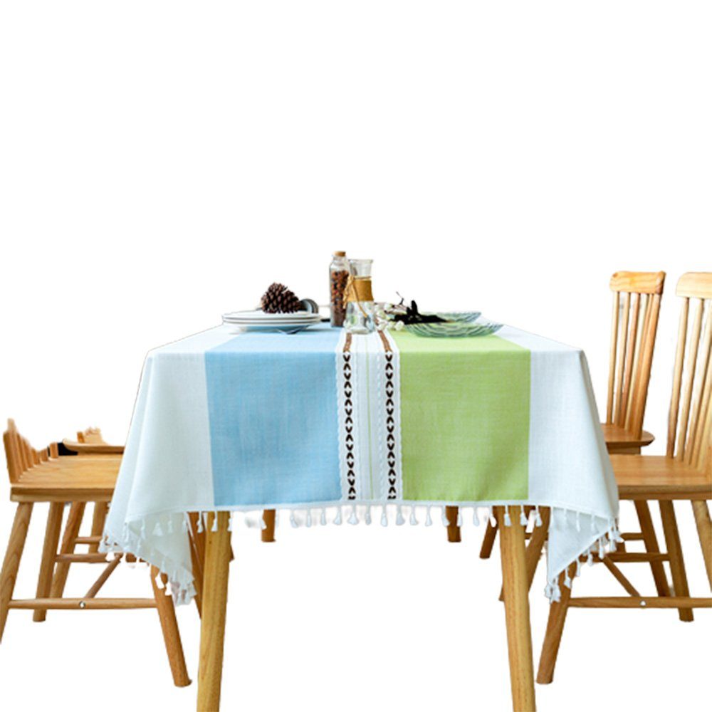 FELIXLEO Tischdecke Tischdecken für Esstisch Baumwolle 140x180cm Abdeckung Leinen Bankett