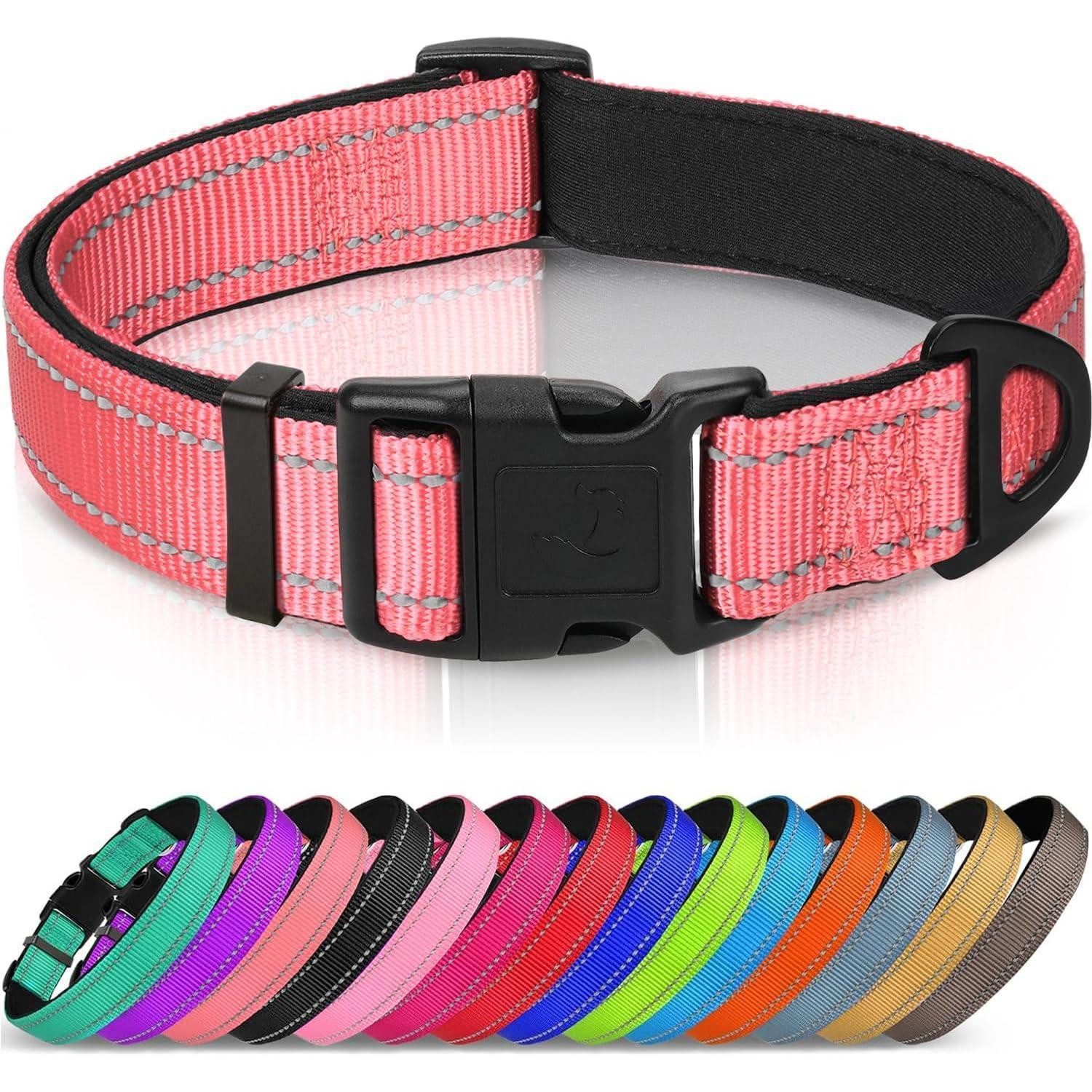 LuxusKollektion Hunde-Halsband Hundehalsband Neopren Nylon M (1er Pack) Pink