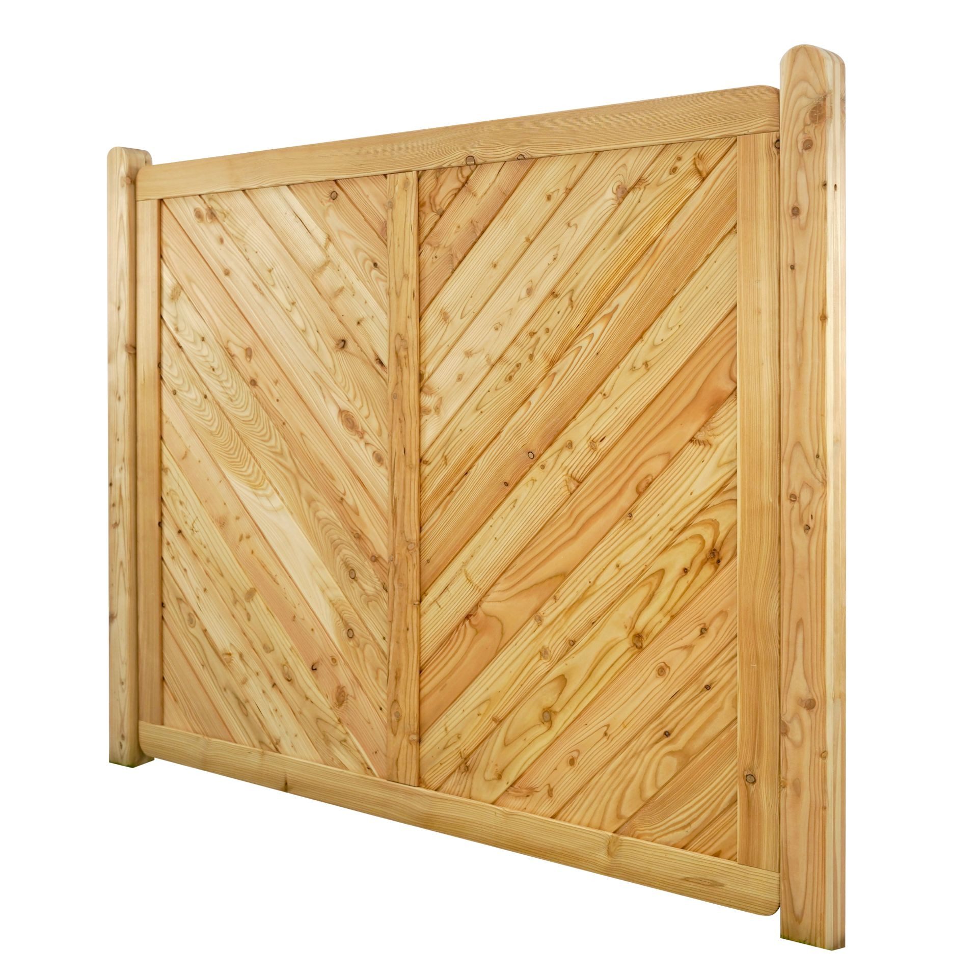GartenLand Zaun Massivzaun Nizza gerade Lärche – Naturbelassen, (Set, Ohne Pfosten, 180x150 cm), gerade, Lärche
