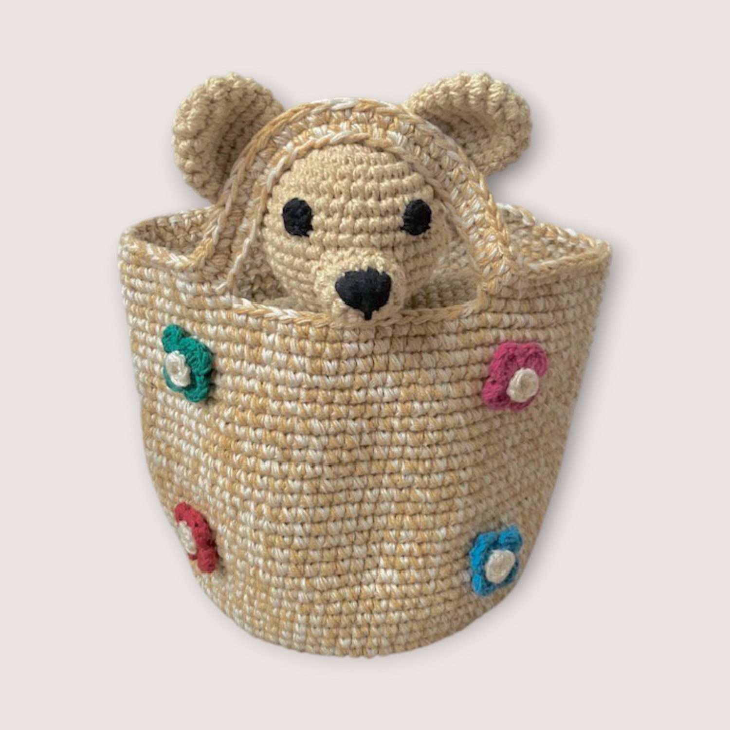 Luna-Leena Handtasche Kinderhandtasche Gänseblümchen aus Bio-Baumwolle – gehäkelt in Nepal