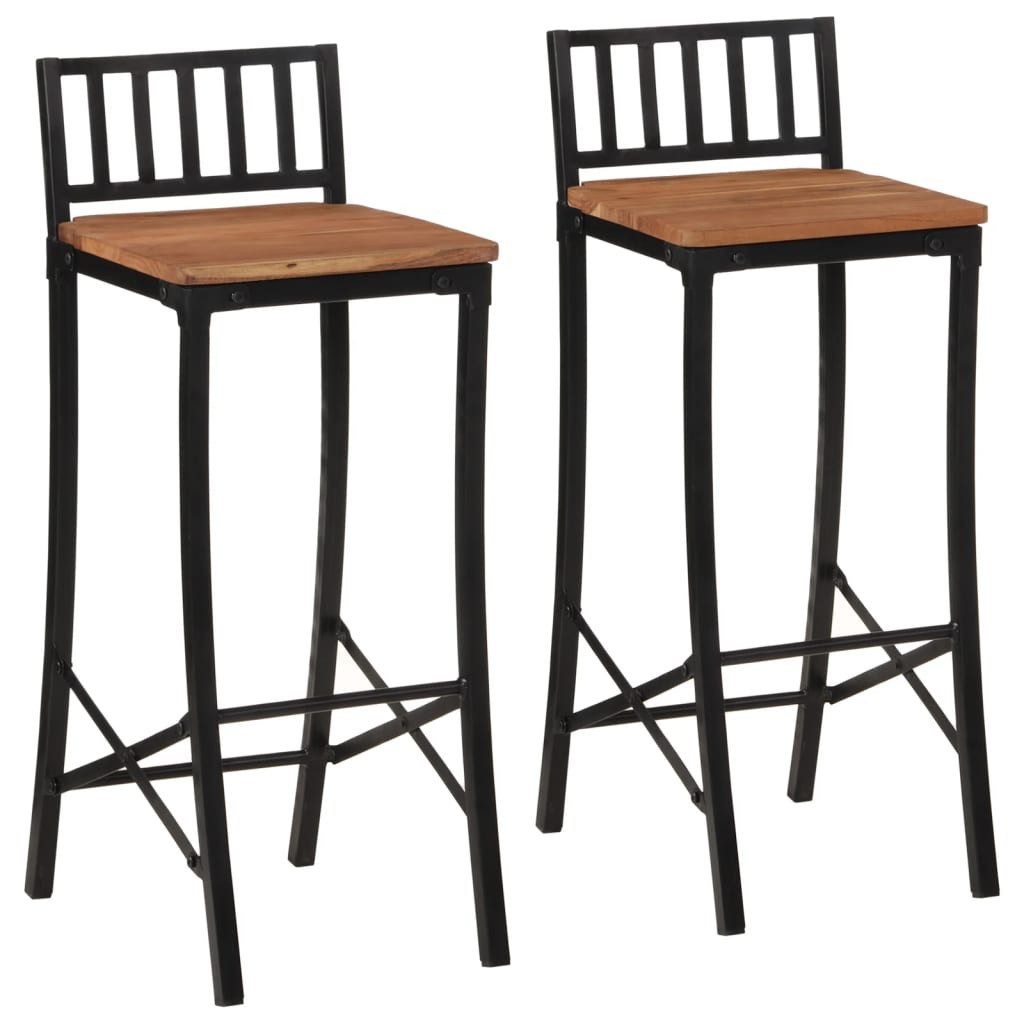 Barhocker Barstühle 2 Stk. Massivholz