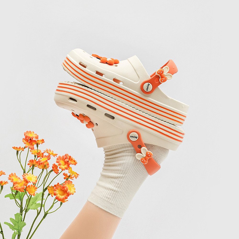 HUSK'SWARE Clog (Damen Blumen Clogs Sommer Freizeit) Leichte, atmungsaktive Clogs Rutschfeste Sandalen aus EVA-Material