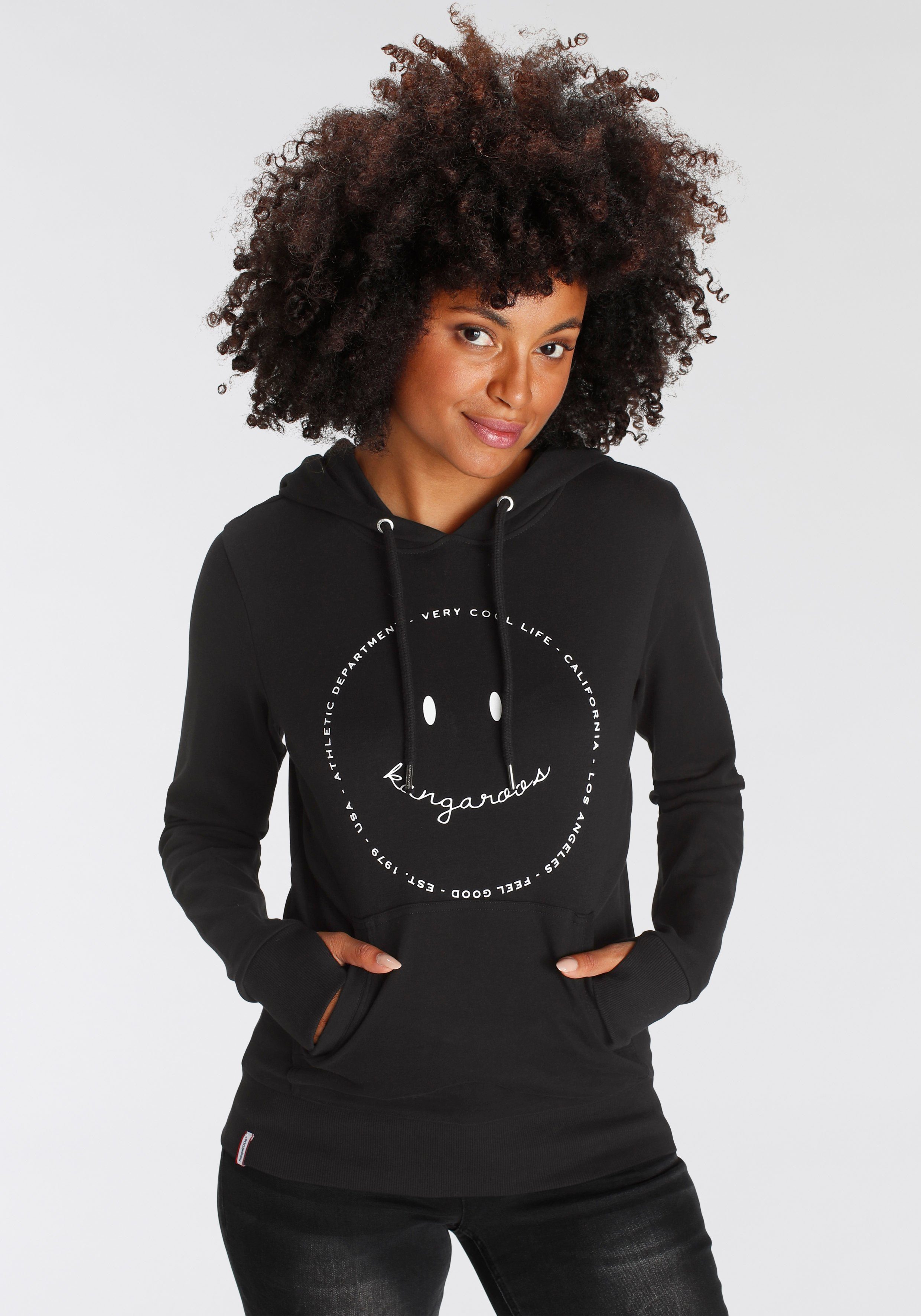 KangaROOS Kapuzensweatshirt Langarm mit Daumenlöchern, figurumspielend, günstig online kaufen
