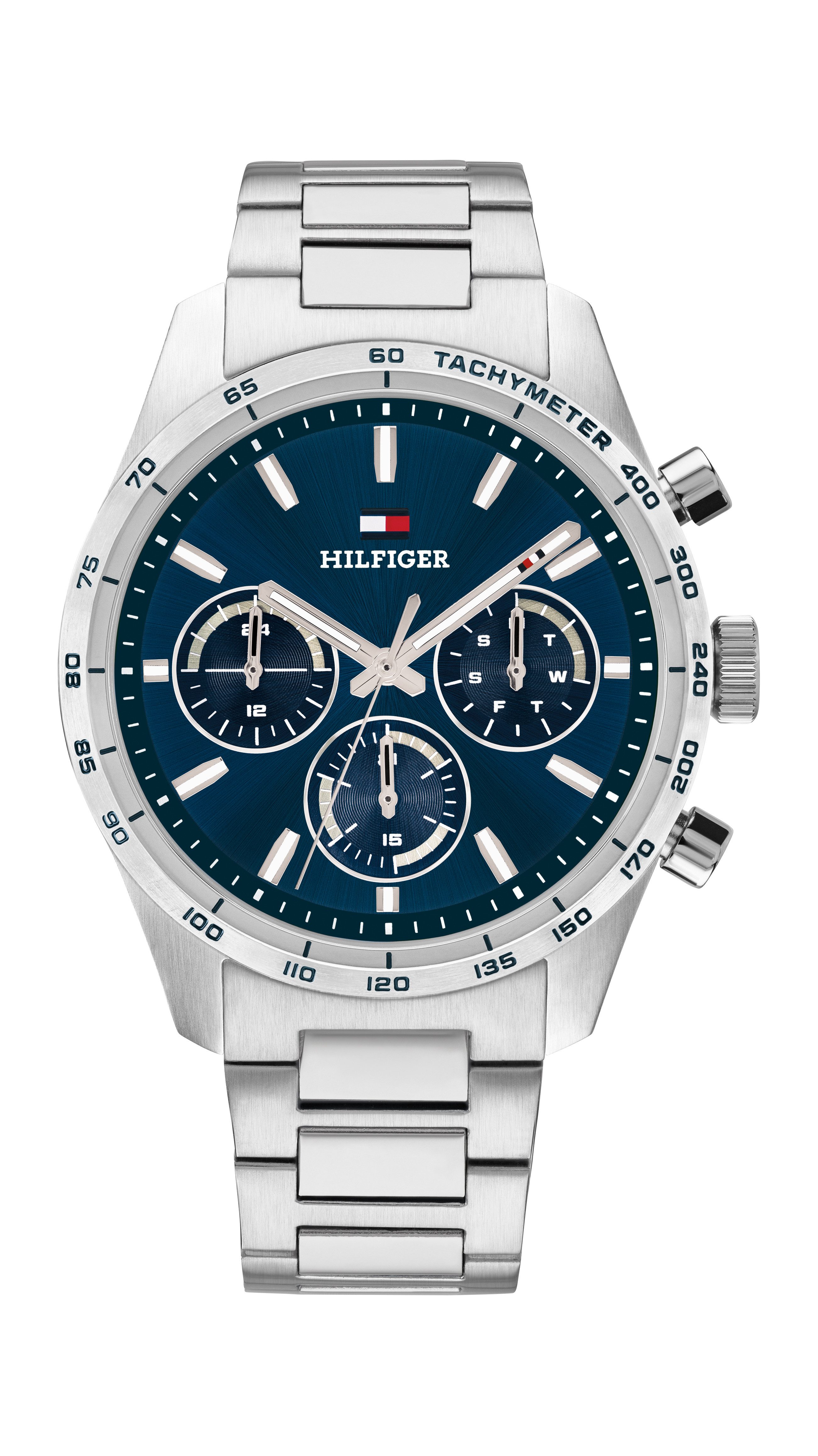 Tommy Hilfiger Multifunktionsuhr HAMPTON 1792278, Quarzuhr, Armbanduhr, Herrenuhr, Edelstahlarmband, analog