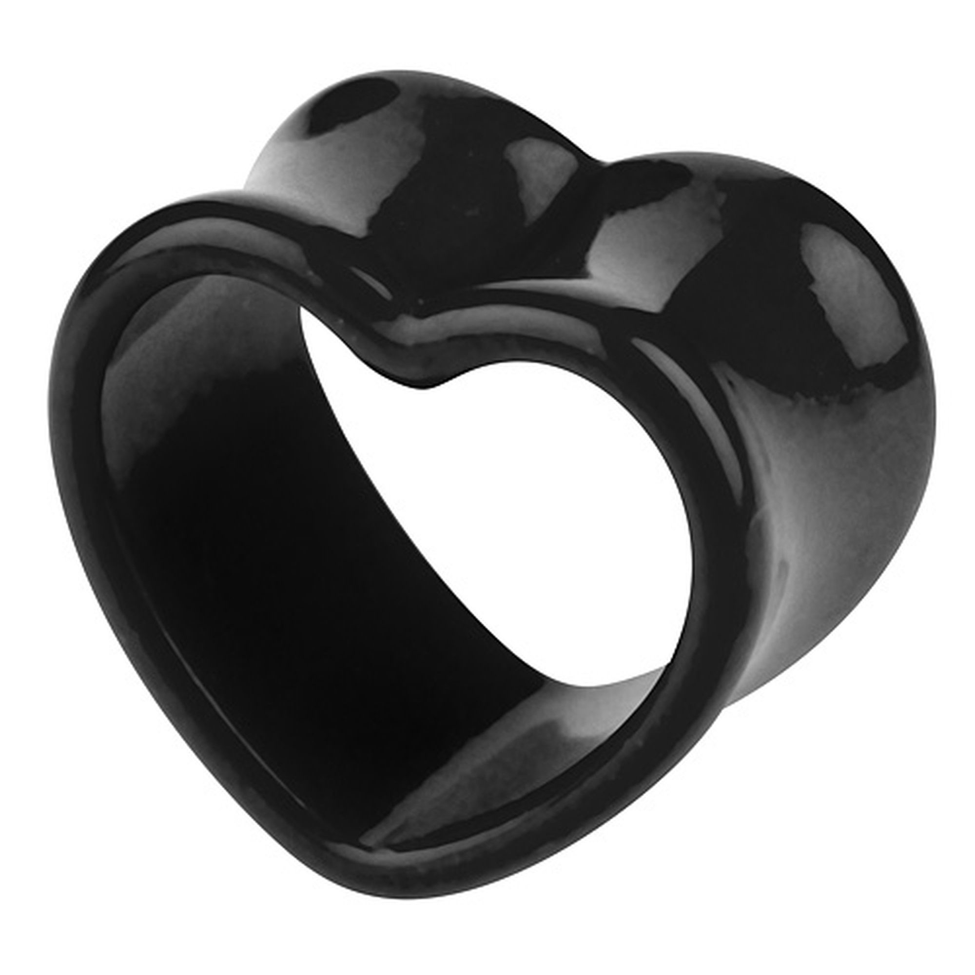 Plug Piercing Tunnel Herz Double Flared Kunststoff