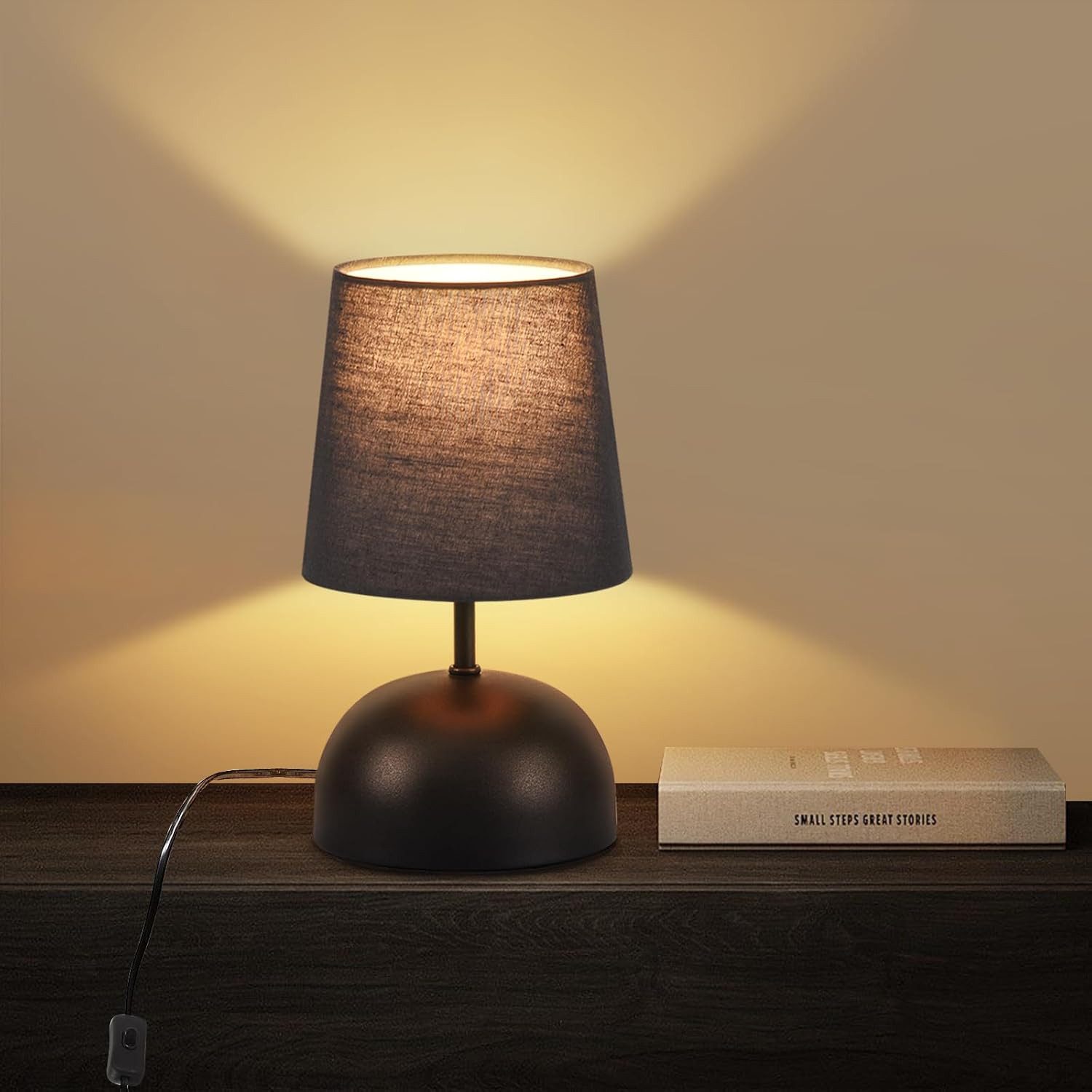 ZMH Tischleuchte LED Tischlampe Schlafzimmer Wohnzimmer E14 Modern Design, Nachtlampe für Kinderzimmer Arbeitszimmer
