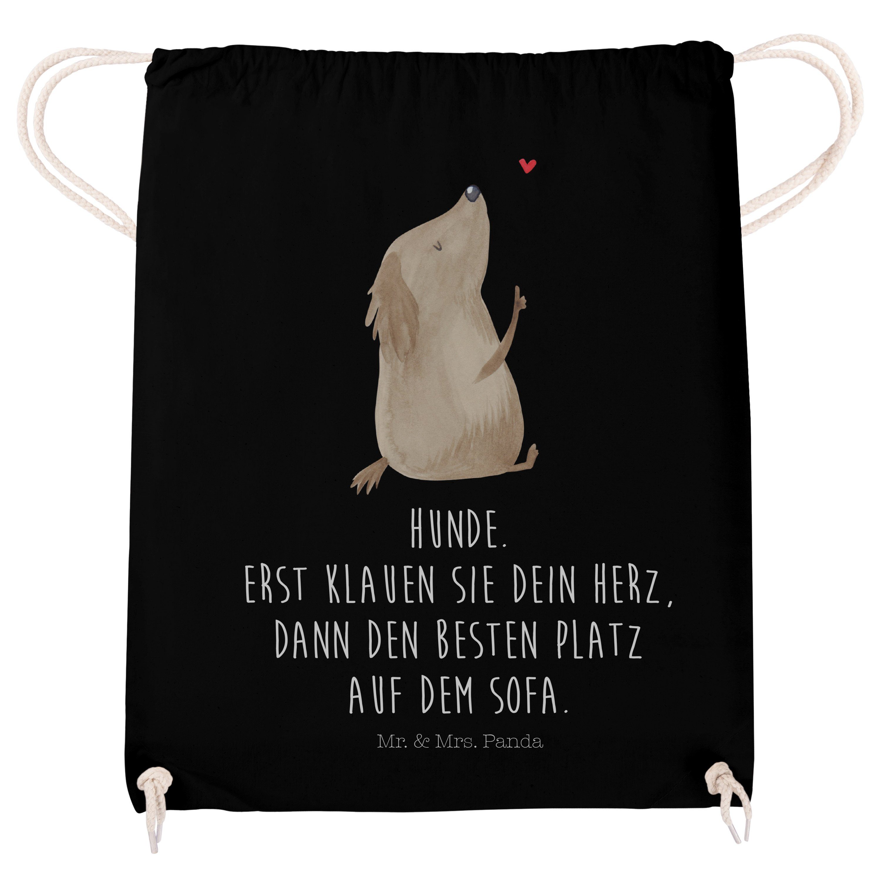 & Stoffbeu Panda Mrs. Schwarz - Sporttasche - Liebe Geschenk, Mr. Hundebesitzer, Hund Sportbeutel, (1-tlg)