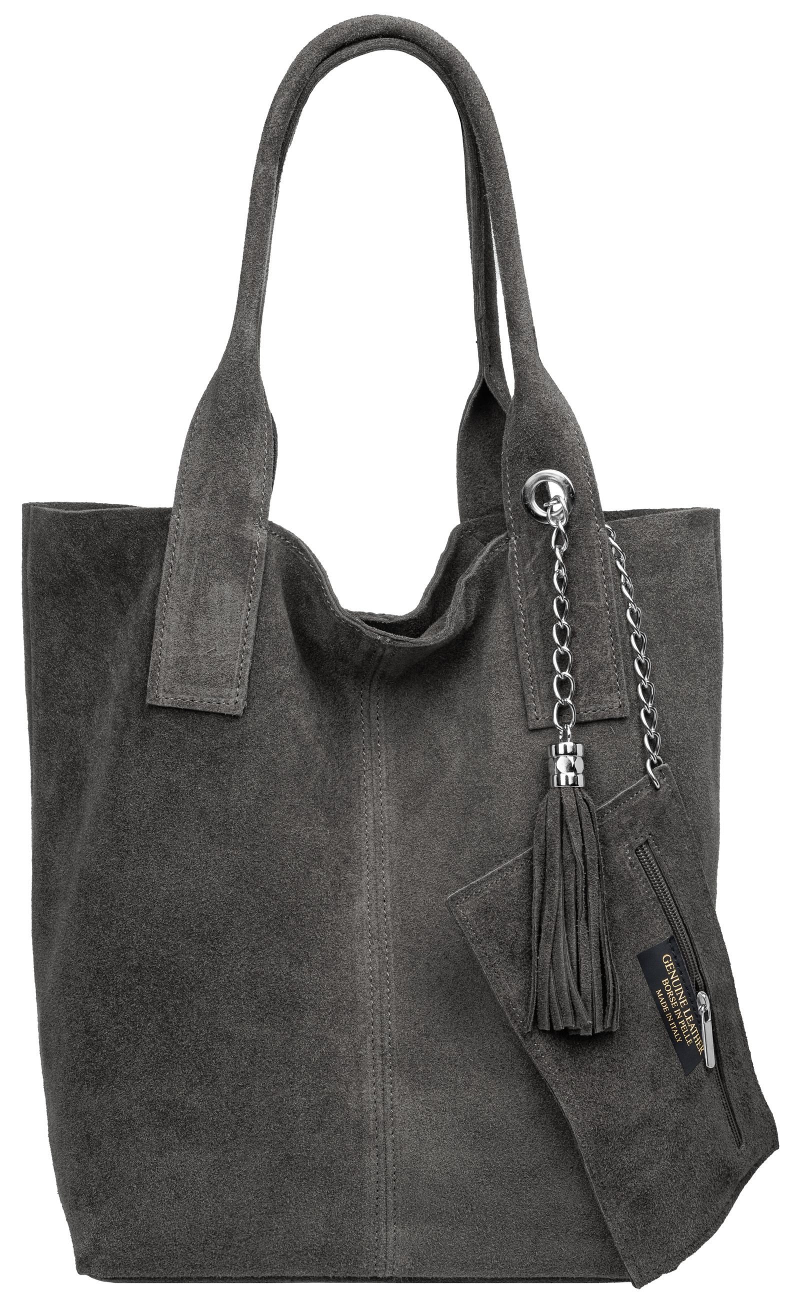 Schultertasche große Wildleder Shopper Damen Tasche - CLASSIC LINE - Modell No.828