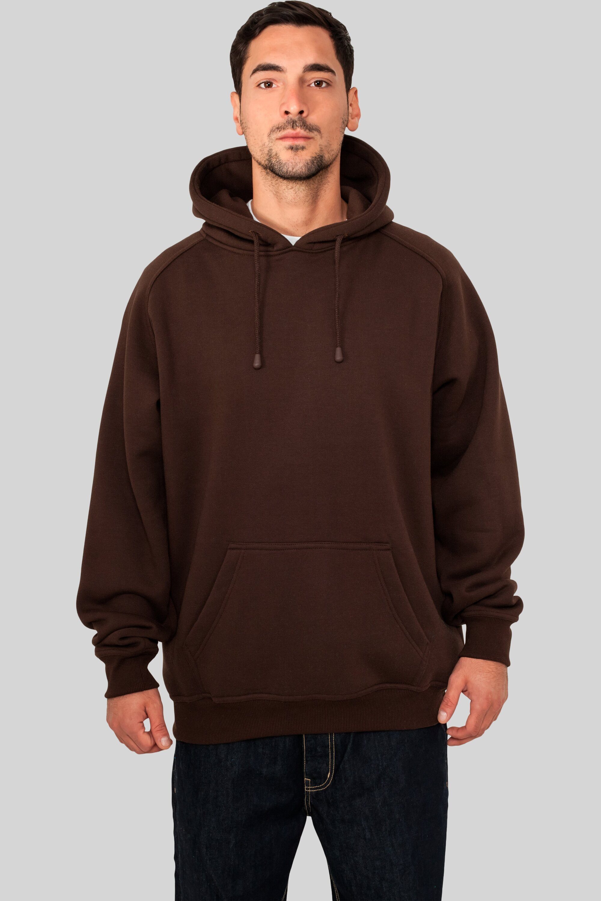 URBAN CLASSICS Sweater Herren Blank Hoody (1-tlg) brown