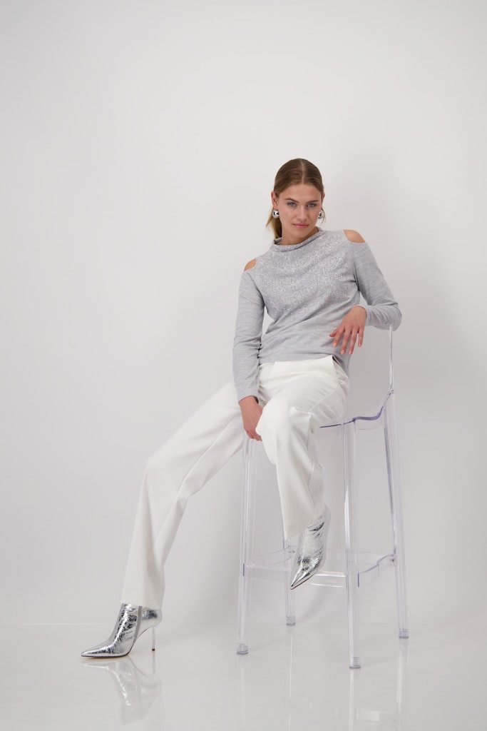 Monari Blusenshirt Pullover chrome melange günstig online kaufen