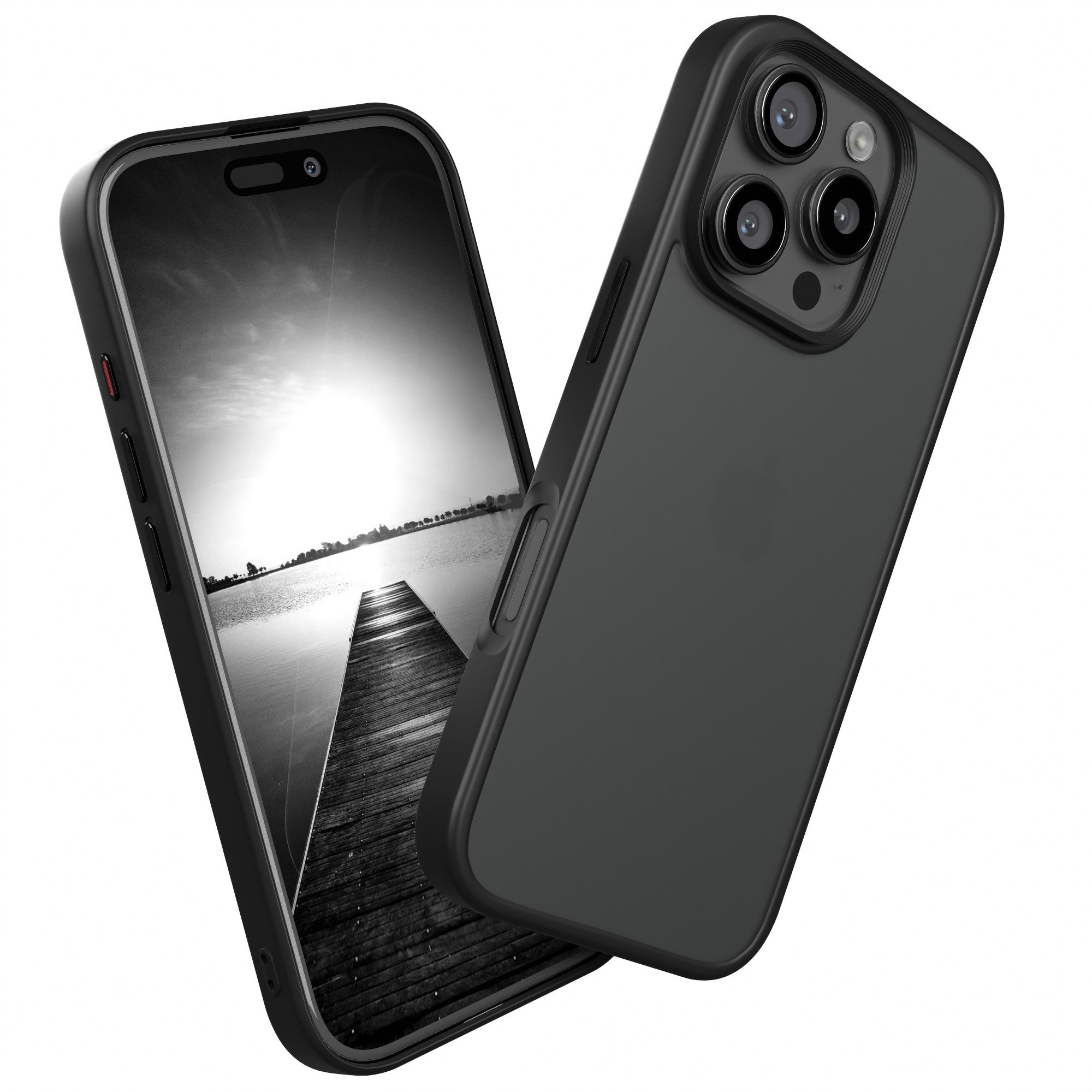 EAZY CASE Handyhülle Outdoor Case für Apple iPhone 16 Pro 6,3 Zoll, Hülle Outdoor kratzfest Schutzhülle mit Kameraschutz Robust Schwarz