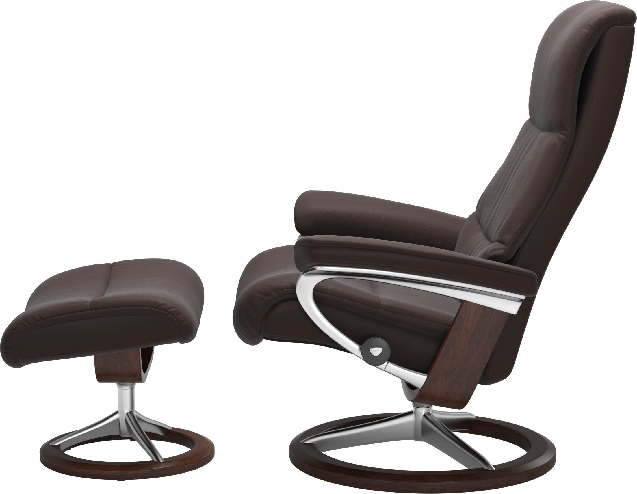 Stressless® Relaxsessel View, L,Gestell Braun mit Base, Signature Größe