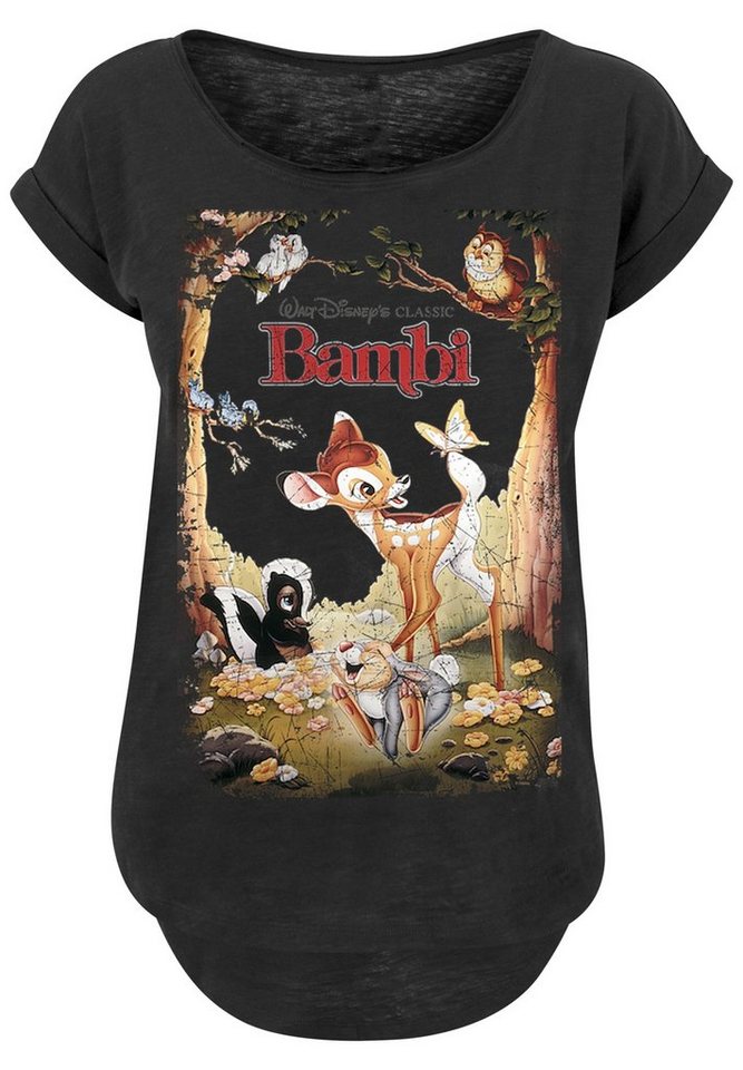 F4NT4STIC T-Shirt Bambi Retro Poster Print, Sehr weicher Baumwollstoff mit  hohem Tragekomfort