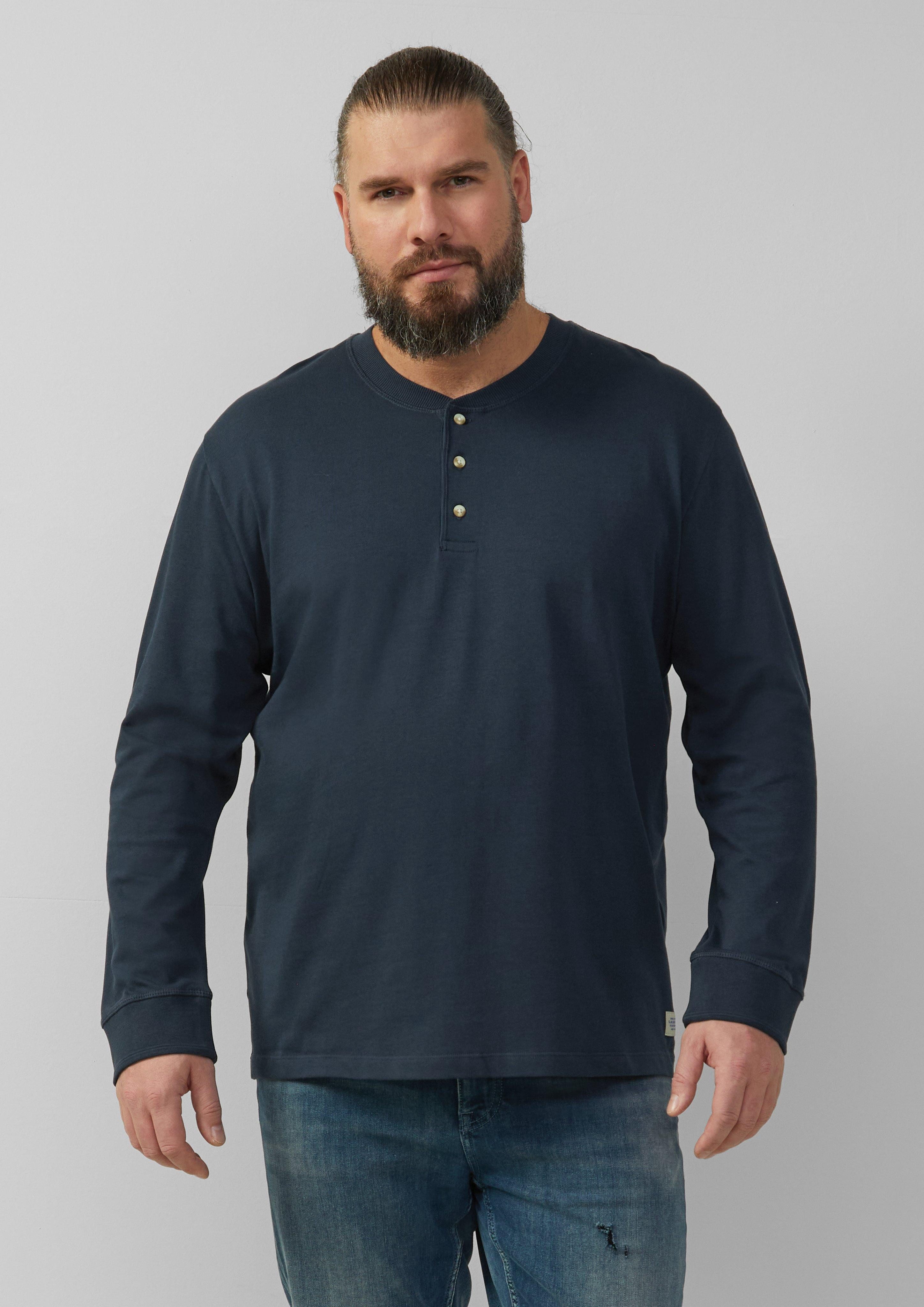 s.Oliver Langarmshirt Langarmshirt mit Henleyausschnitt und günstig online kaufen