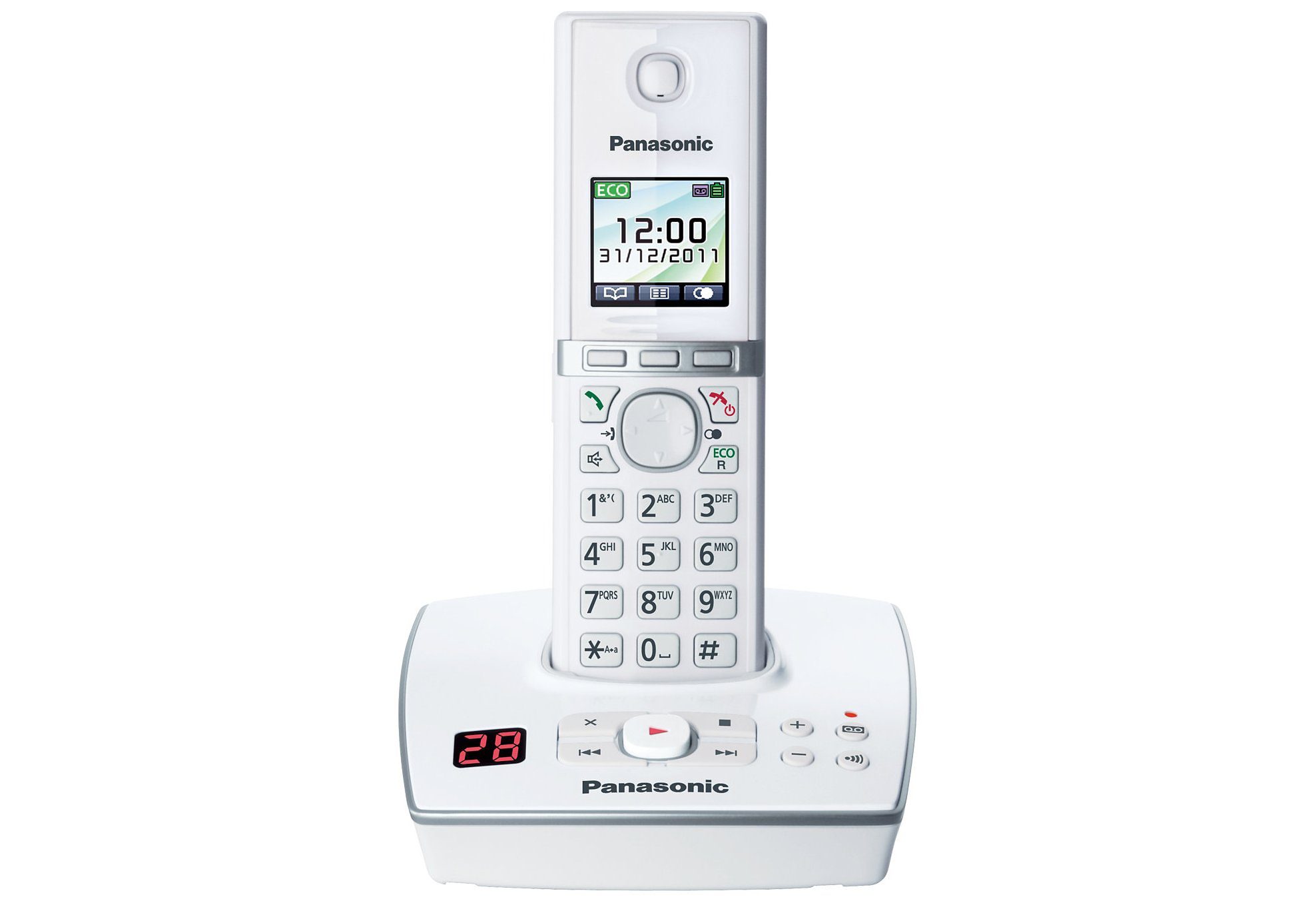 Panasonic Kx Tg8061gw Telefon Schnurlos Mit Anrufbeantworter 1 Mobilteil Weiß
