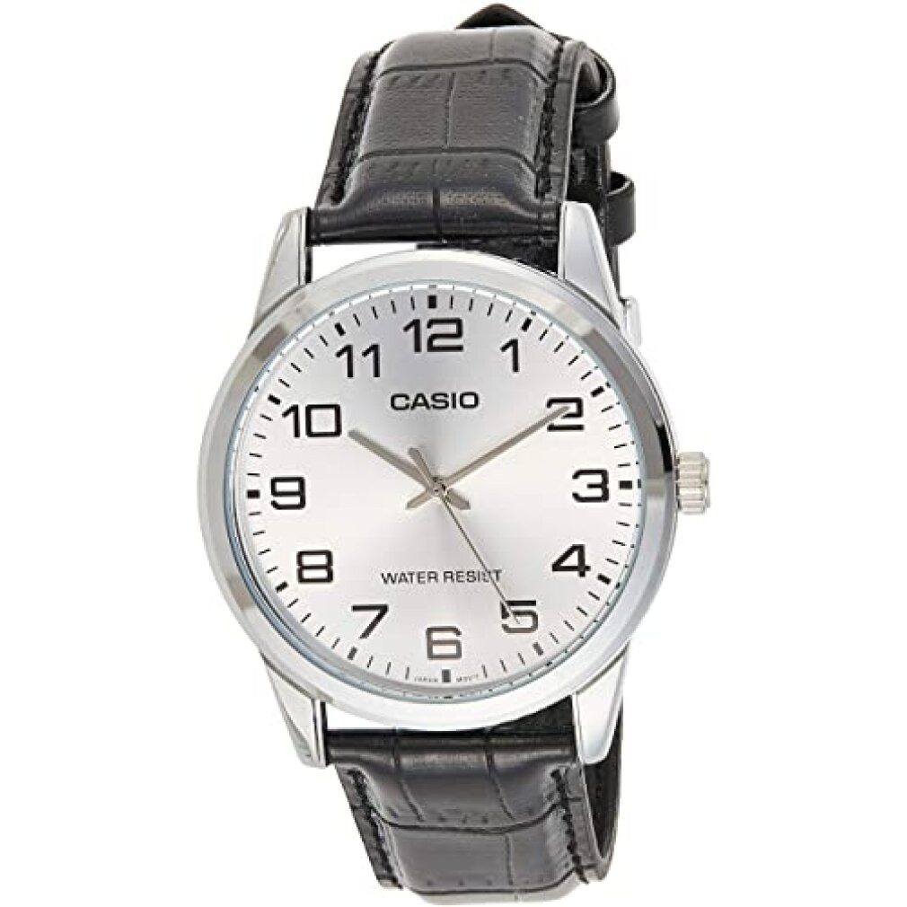 CASIO Luxusuhr Herren Analog Quarz Uhr mit Leder Armband MTP-V001L-7