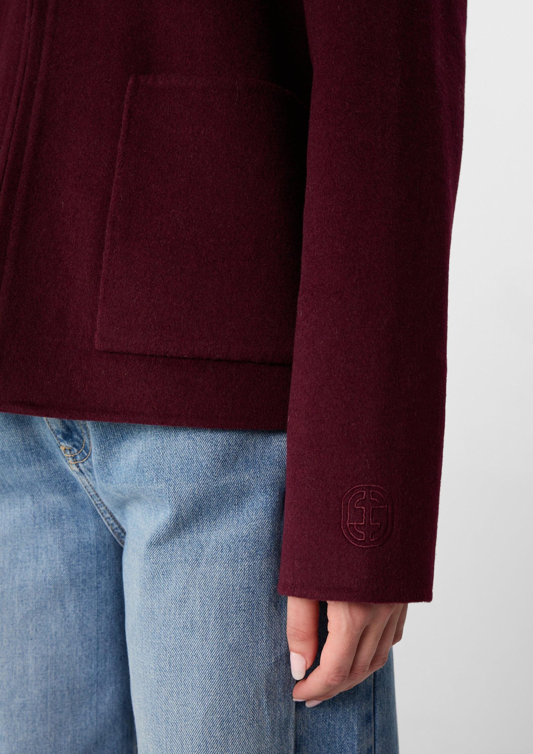 comma Funktionsjacke Outdoor-Jacke Bomberjacke aus Doubleface-Wolle