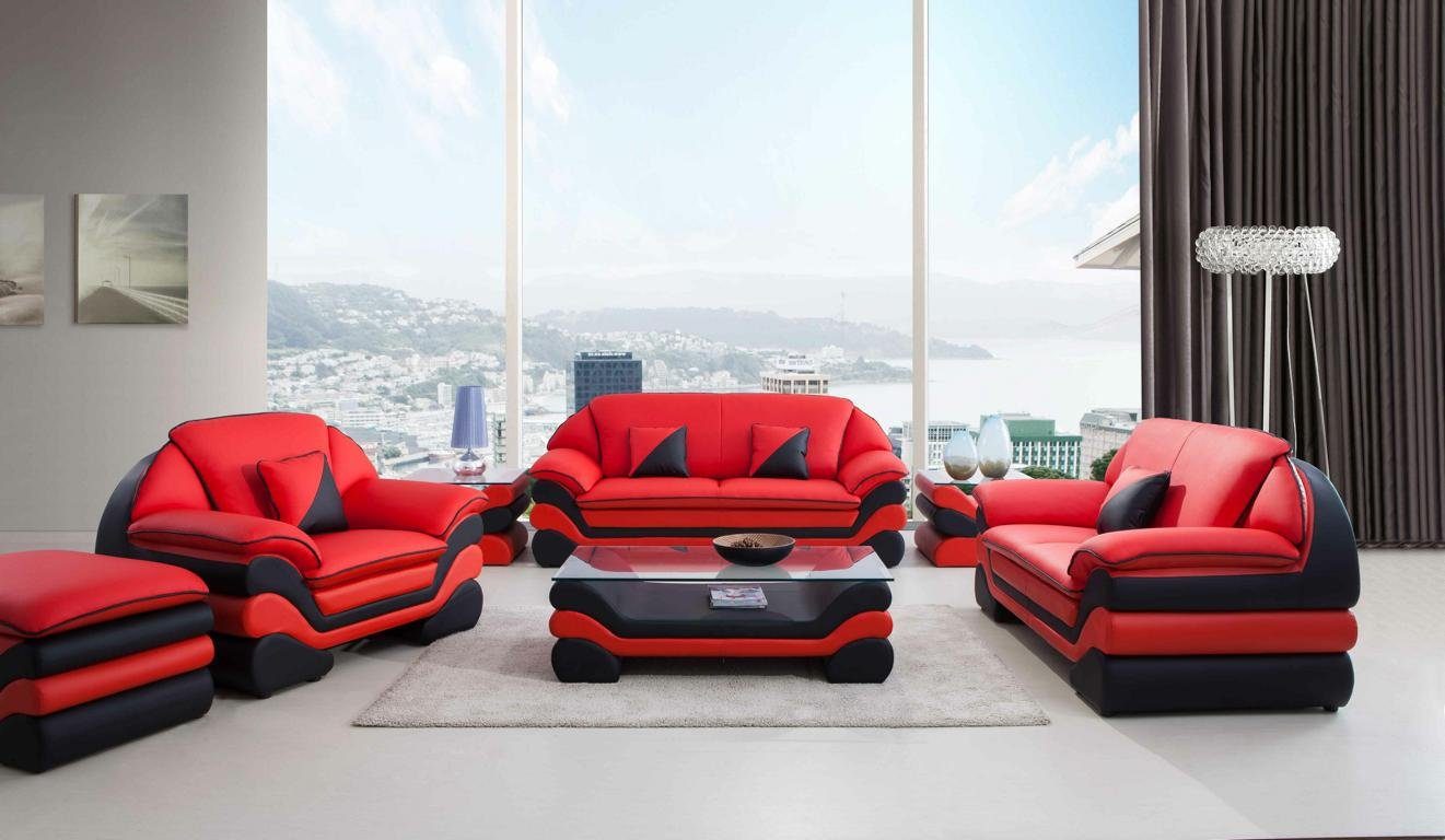 3+2+1 in Klassische Made Sofa Sofagarnitur Couch Leder, Set Komplett Polster Europe JVmoebel