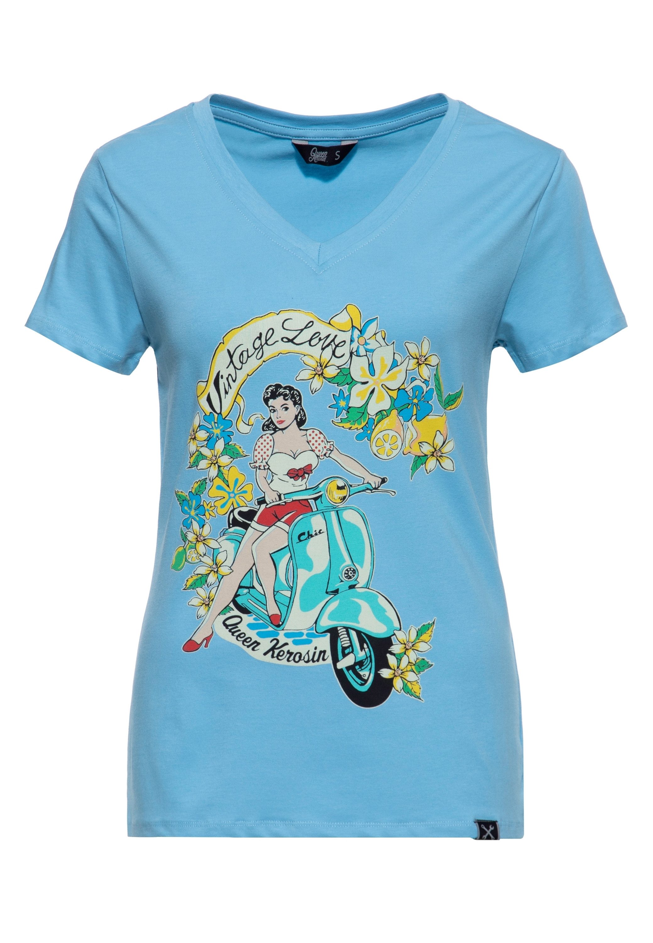 QueenKerosin Print-Shirt Vintage Love (1-tlg) mit günstig online kaufen