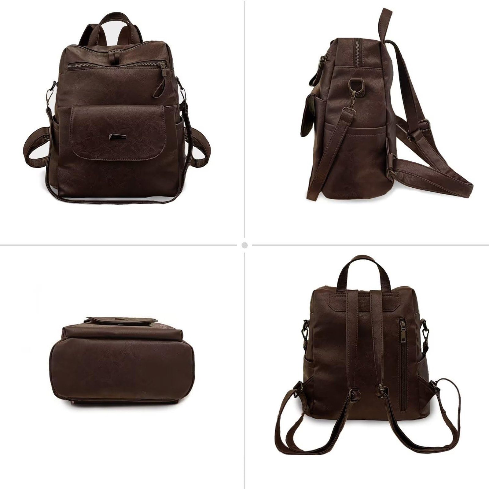 Lederrucksack Arbeit Tasche, Freizeit Reisen Business Reiserucksack Leder Rucksack Laptoprucksack CM, Braun Damen REDOM Schule Rucksack), (30x28x15 Teenager Notebook Schultertasche, Jungen für Vintage, Schulrucksack Herren Laptop