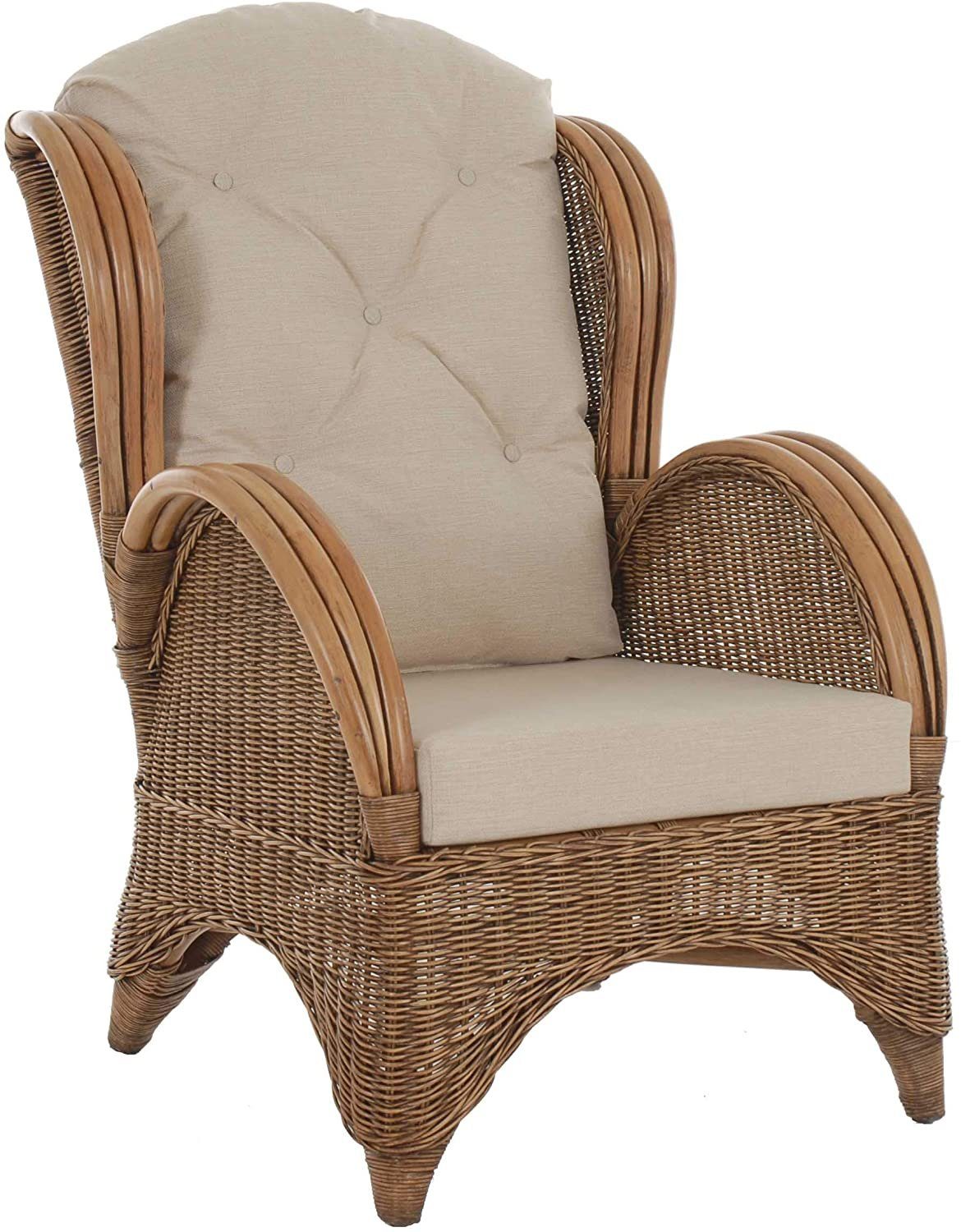 Krines Home Relaxsessel Ohrensessel Hochlehnsessel Rattan/Fernsehsessel günstig online kaufen
