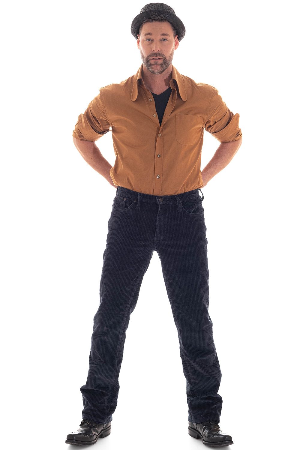 Cordhose Herren in schwarz - Lone Wolf
