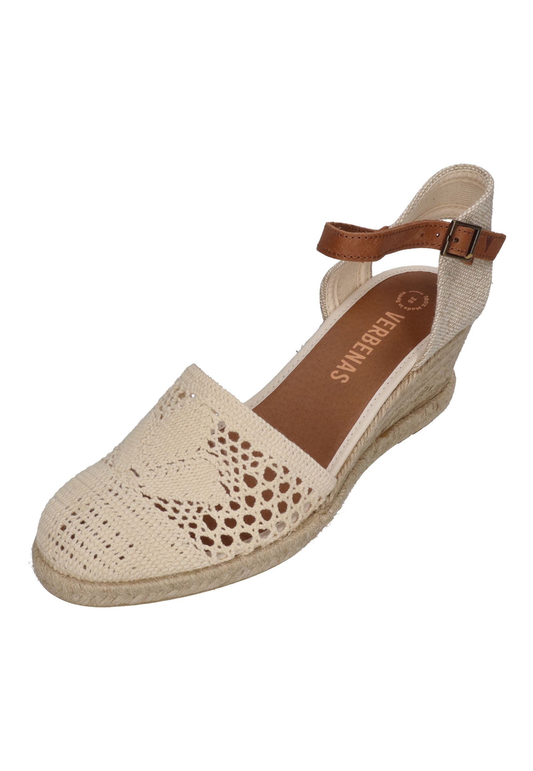 VERBENAS MALENA Crochet Lino Sandalette Crudo