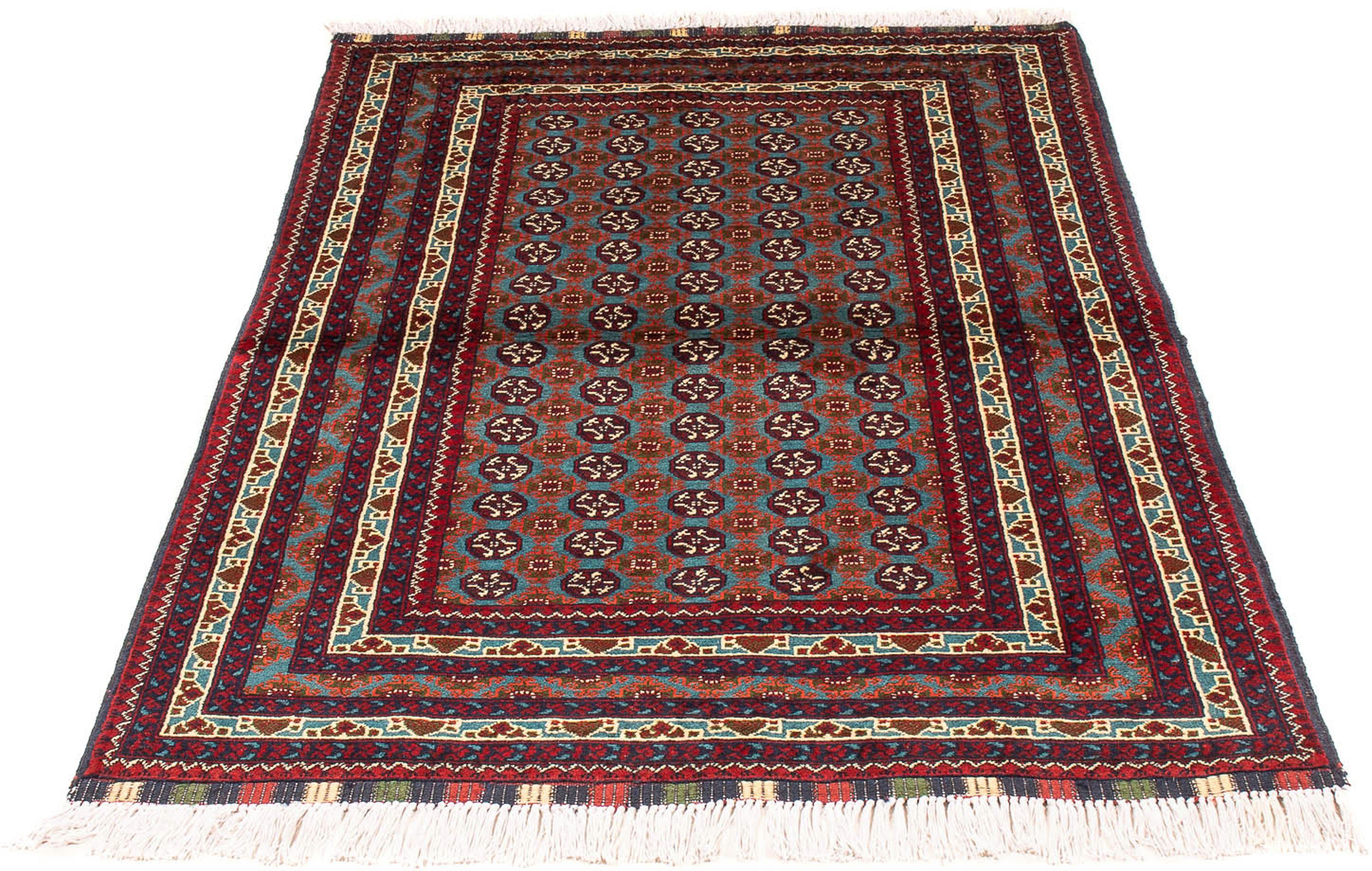 Orientteppich Afghan - Buchara - 150 x 100 cm - mehrfarbig, morgenland, rechteckig, Höhe: 7 mm, Wohnzimmer, Handgeknüpft, Einzelstück mit Zertifikat
