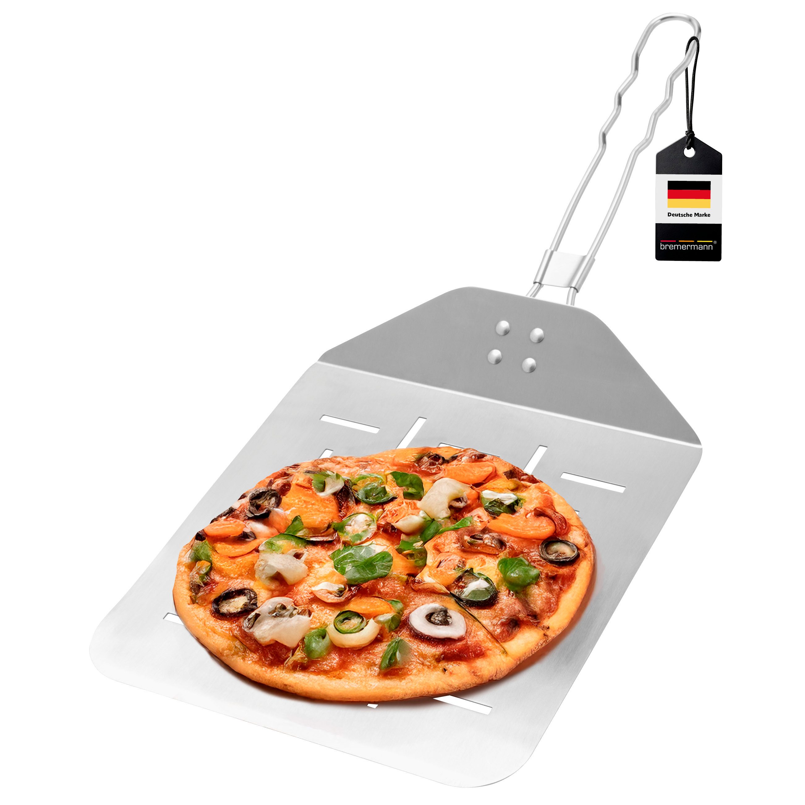 Pizzaschneider Pizzaheber, klappbarer Griff // Edelstahl, ca. 24 x 55 cm