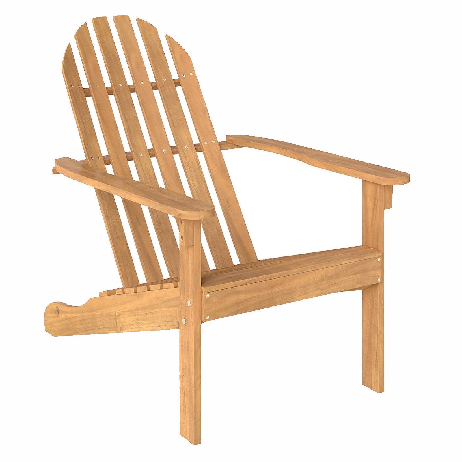 KOMFOTTEU Gartenstuhl Adirondack Stuhl, Akazienholz mit Rückenlehne & Armlehnen, bis 180 kg