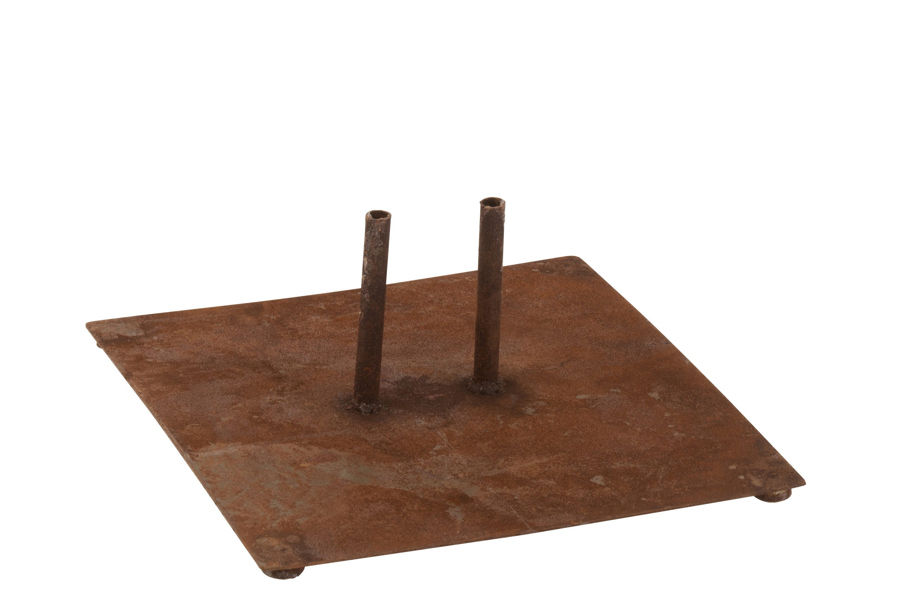 J-line Dekoobjekt Fuß für Gartenstecker 2 Stift, Metall, Rost, Large