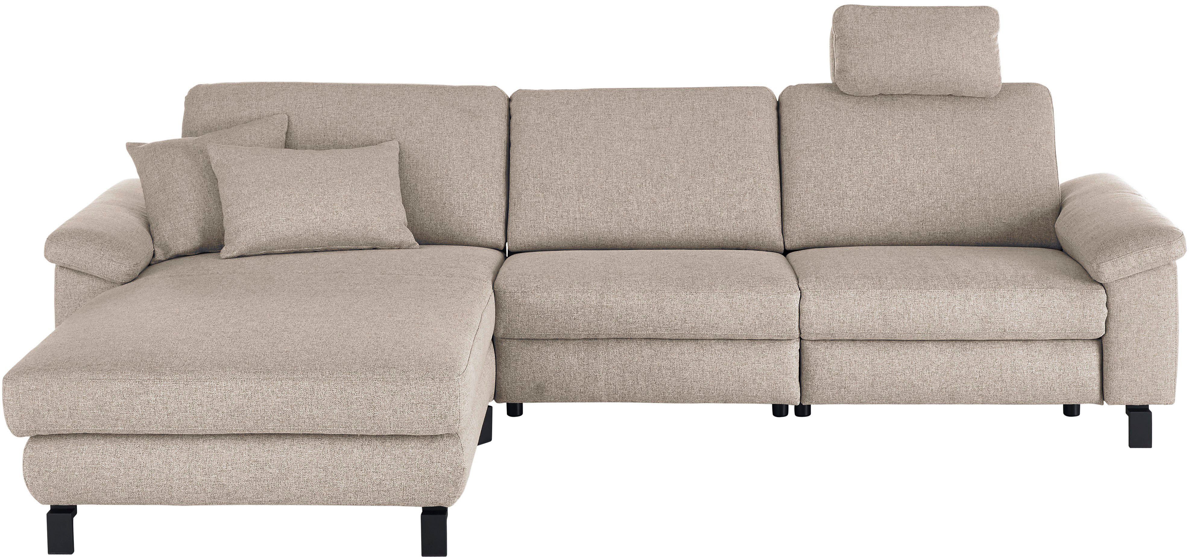 3C Candy Ecksofa Mainau L-Form, Relaxfunktion im 1,5-Sitzer, motorische Schlaffunktion in Longchair
