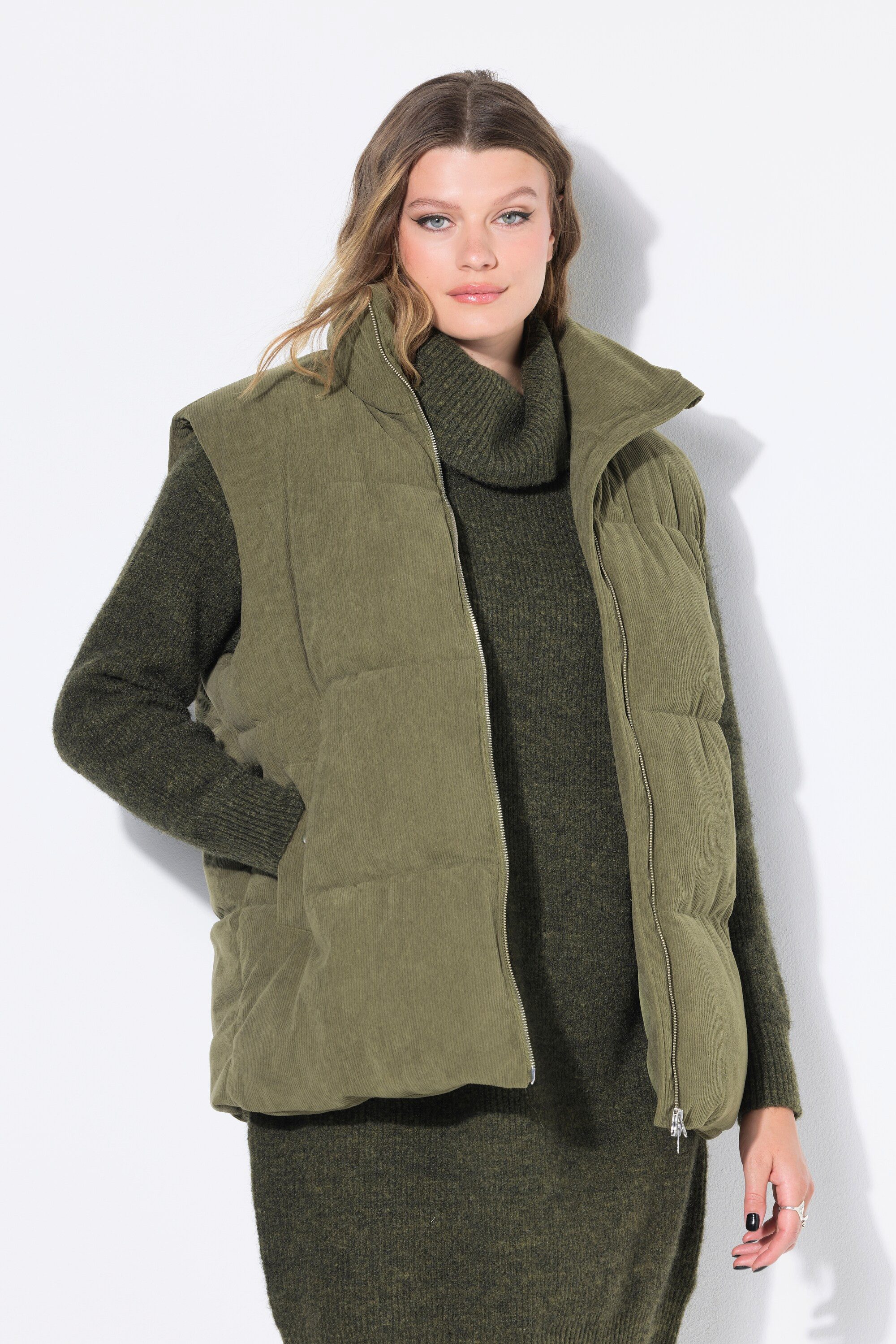 Studio Untold Steppweste Steppweste oversized Cord 2 Taschen günstig online kaufen