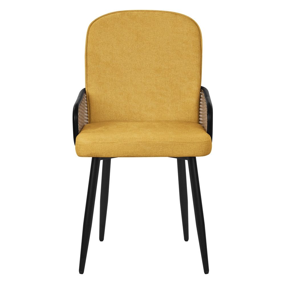 ML-DESIGN Polsterstuhl Esszimmerstühle mit Armlehne & Rückenlehne Ergonomische moderne Design (2 St), Armlehnstuhl mit Metallbeine 2er Set Senf Lounge Sessel bis 120 kg