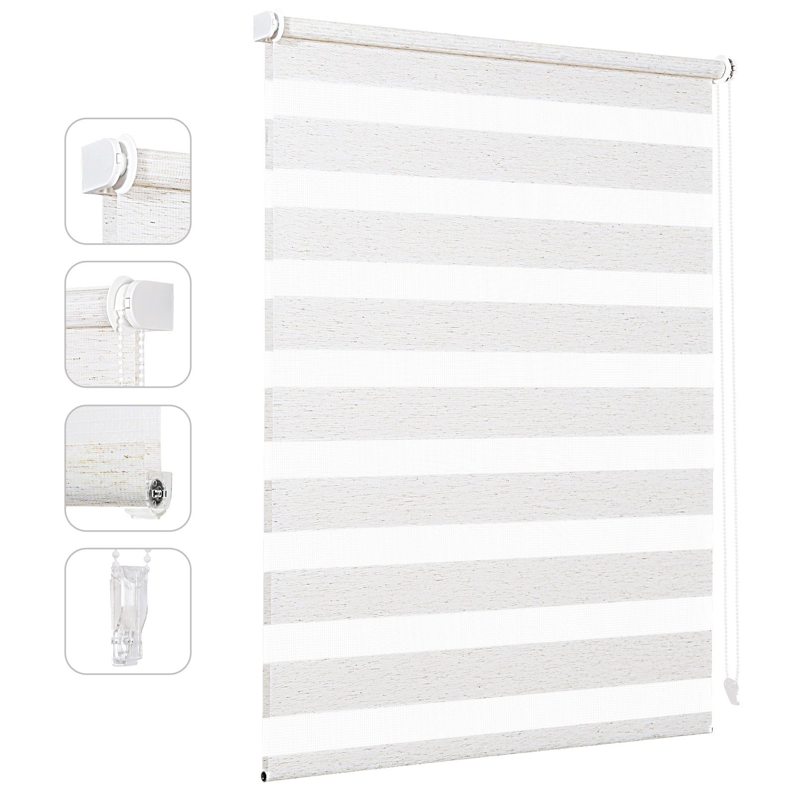 Doppelrollo Duo Rollo Klemmfix ohne Bohren für Fenster Rollos Jalousie Faltrollo