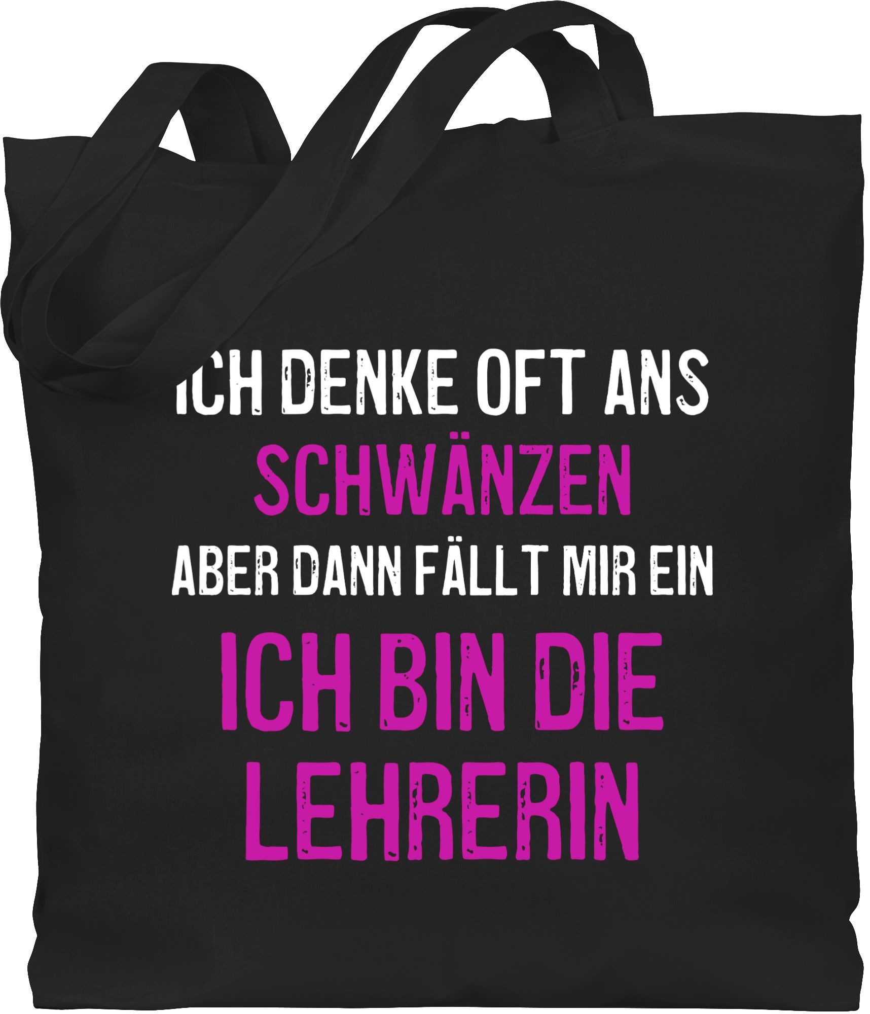 Shirtracer Umhängetasche Ich denke oft ans schwänzen weiß lila, Lehrerin