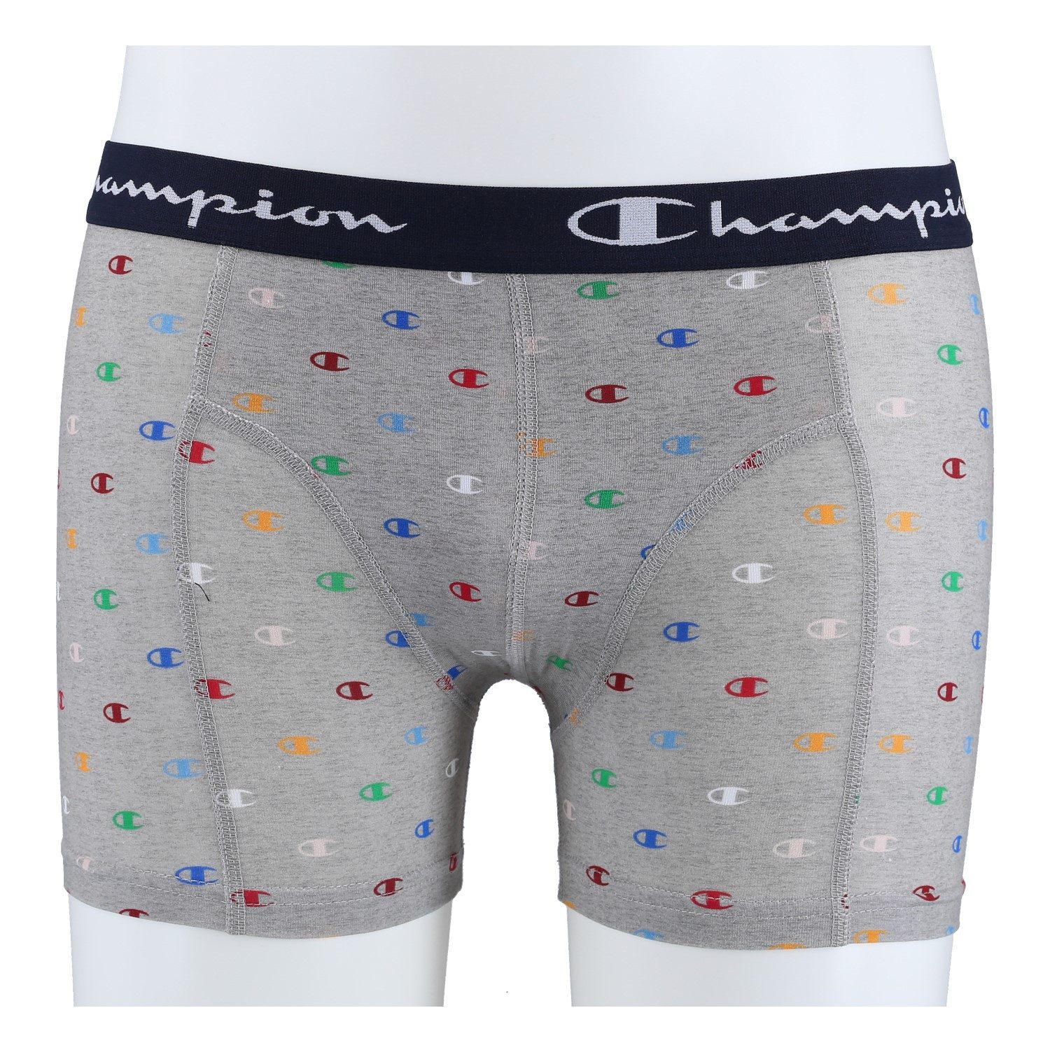 Boxershorts (Baumwolle) Unterwäsche Allover Logo-Print navyblau/grau Kinder - 2er