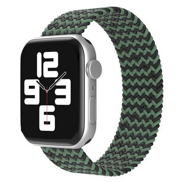 FIDDY Smartwatch-Armband Geeignet für Apple Watch 42MM/44MM/45mm Armband, Geflochtenes Nylonarmband mit einer Schlaufe für iWatch